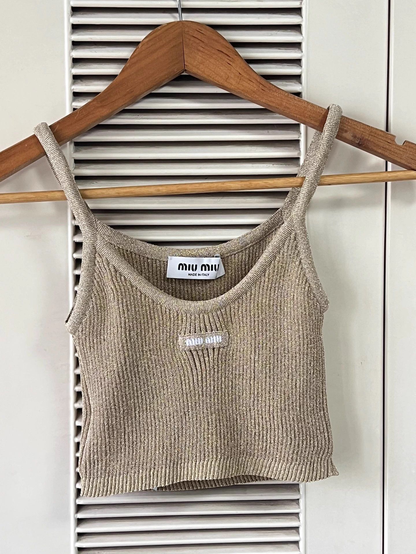 Miu Miu MIU MIU Viscose Knit Camisole EU36 Short Summer Size XS / US 0-2 / IT 36-38 - 1 Thumbnail