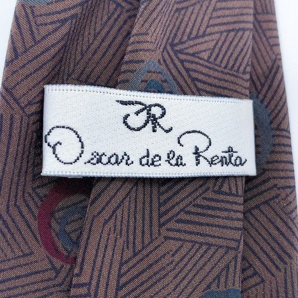 Oscar De La Renta Vintage Oscar de la Renta Geometric Patterned Tie Size ONE SIZE - 9 Thumbnail