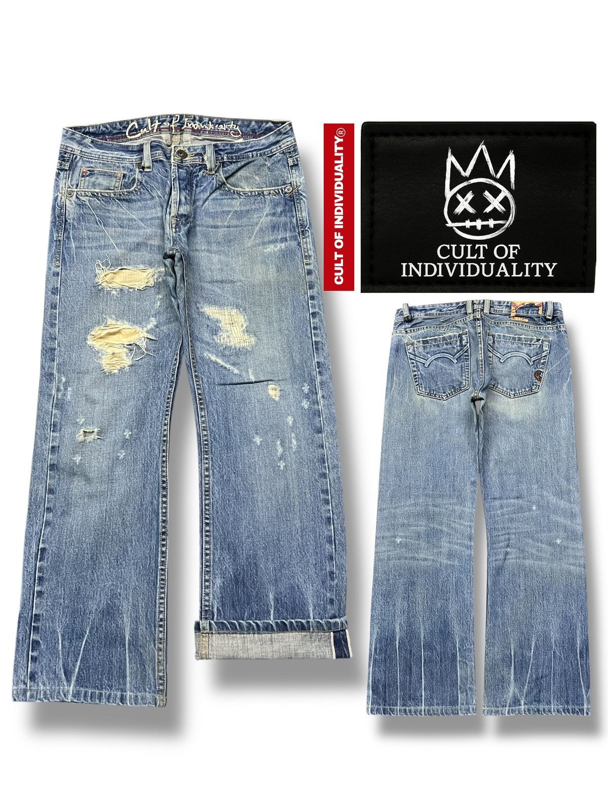 Cult Of Individuality Baggy Vintage Cult Of Individuality Selvedge Denim Size US 35 - 1 Thumbnail