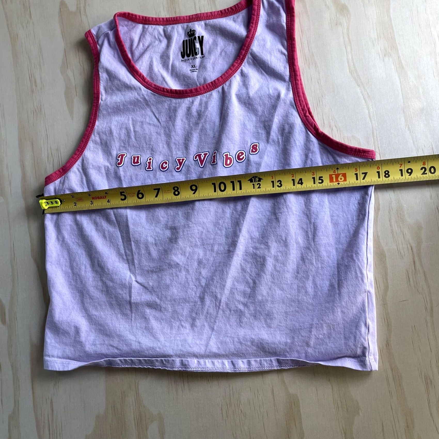 Juicy Couture Juicy Couture Tank Top Womens XL Purple Juicy Vibes Cropped Scoop Neck Graphic Vegs? Size XL / US 12-14 / IT 48-50 - 7 Thumbnail
