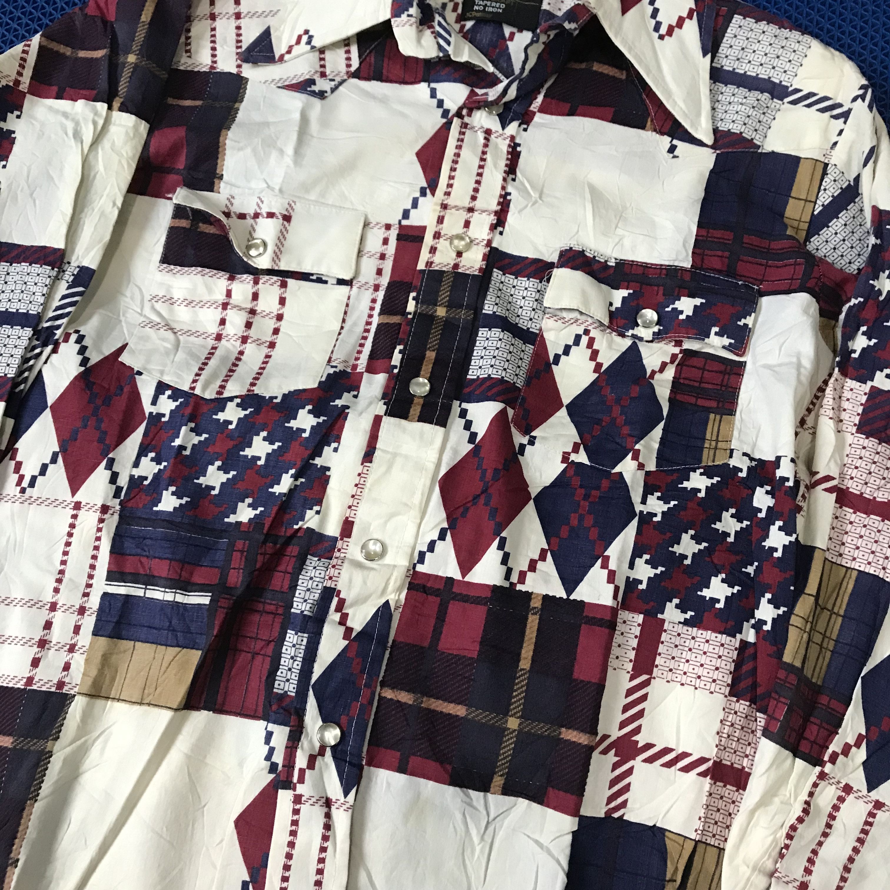 Towncraft Vintage Towncraft Jc penney tapered Non iron patchwork shirt Size US M / EU 48-50 / 2 - 2 Thumbnail