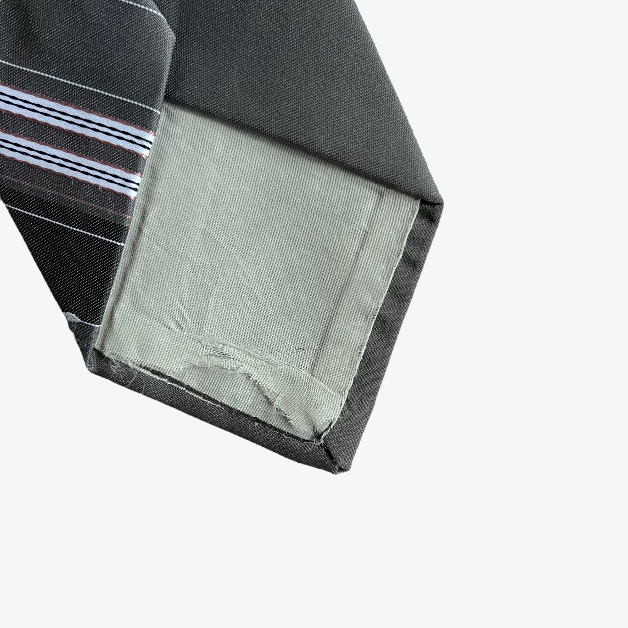 Givenchy Vintage 80s Givenchy Gentlemen Grey & White Striped Tie Size ONE SIZE - 6 Thumbnail