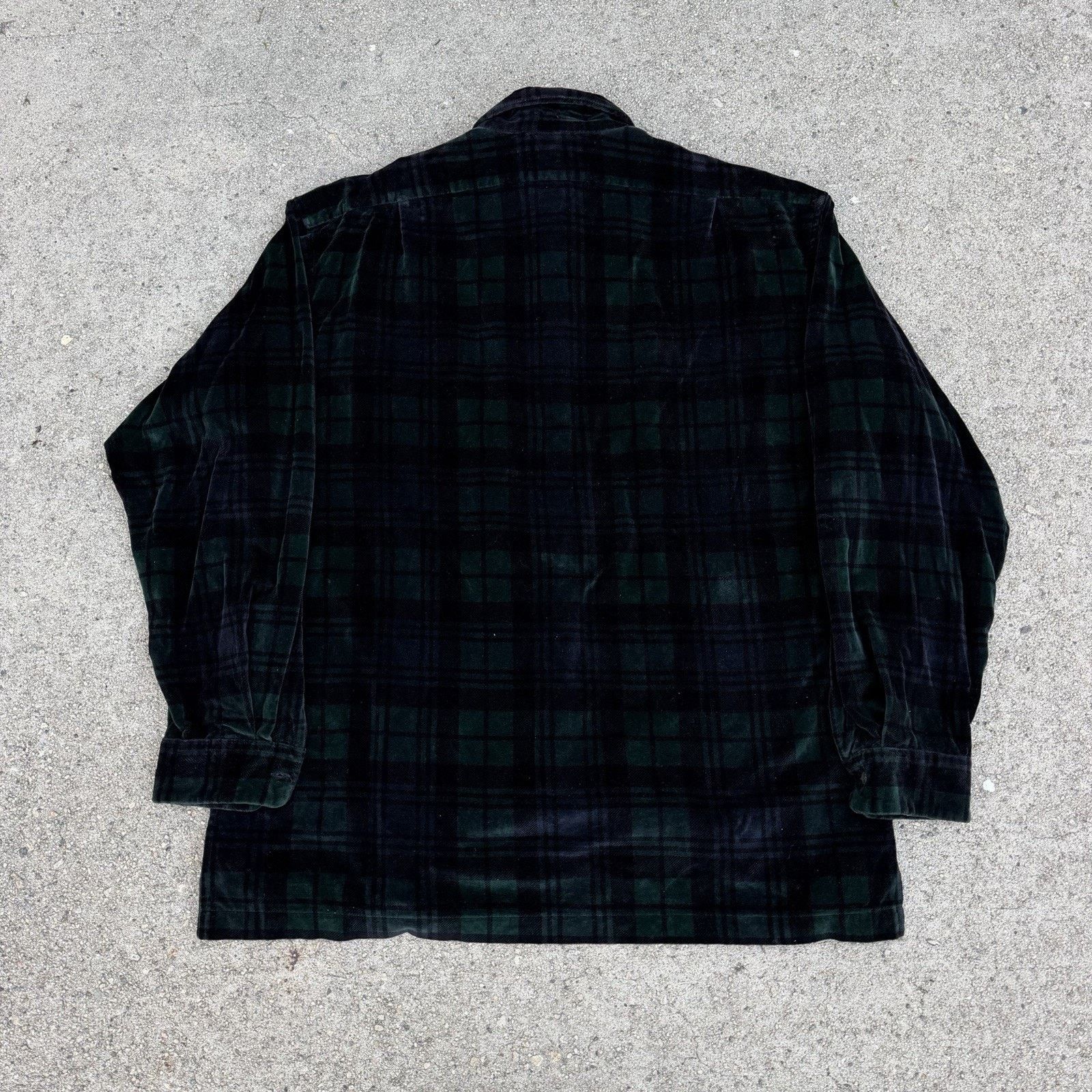 Polo Ralph Lauren × Vintage Vintage 90s Polo Ralph Lauren Plaid Velour Flannel Shirt Size US L / EU 52-54 / 3 - 3 Thumbnail