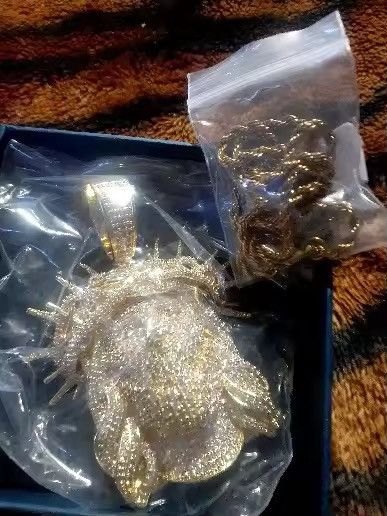 Other Iced Out Ratten Jesus Necklace Pendant 60 cm Chain Size ONE SIZE - 4 Thumbnail