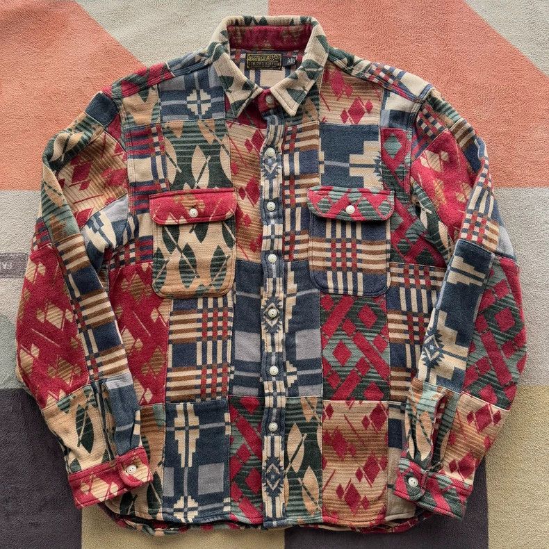 RRL Ralph Lauren RRL Ralph Lauren Baijiabu Splicing Southwest Shirt Size US L / EU 52-54 / 3 - 1 Thumbnail