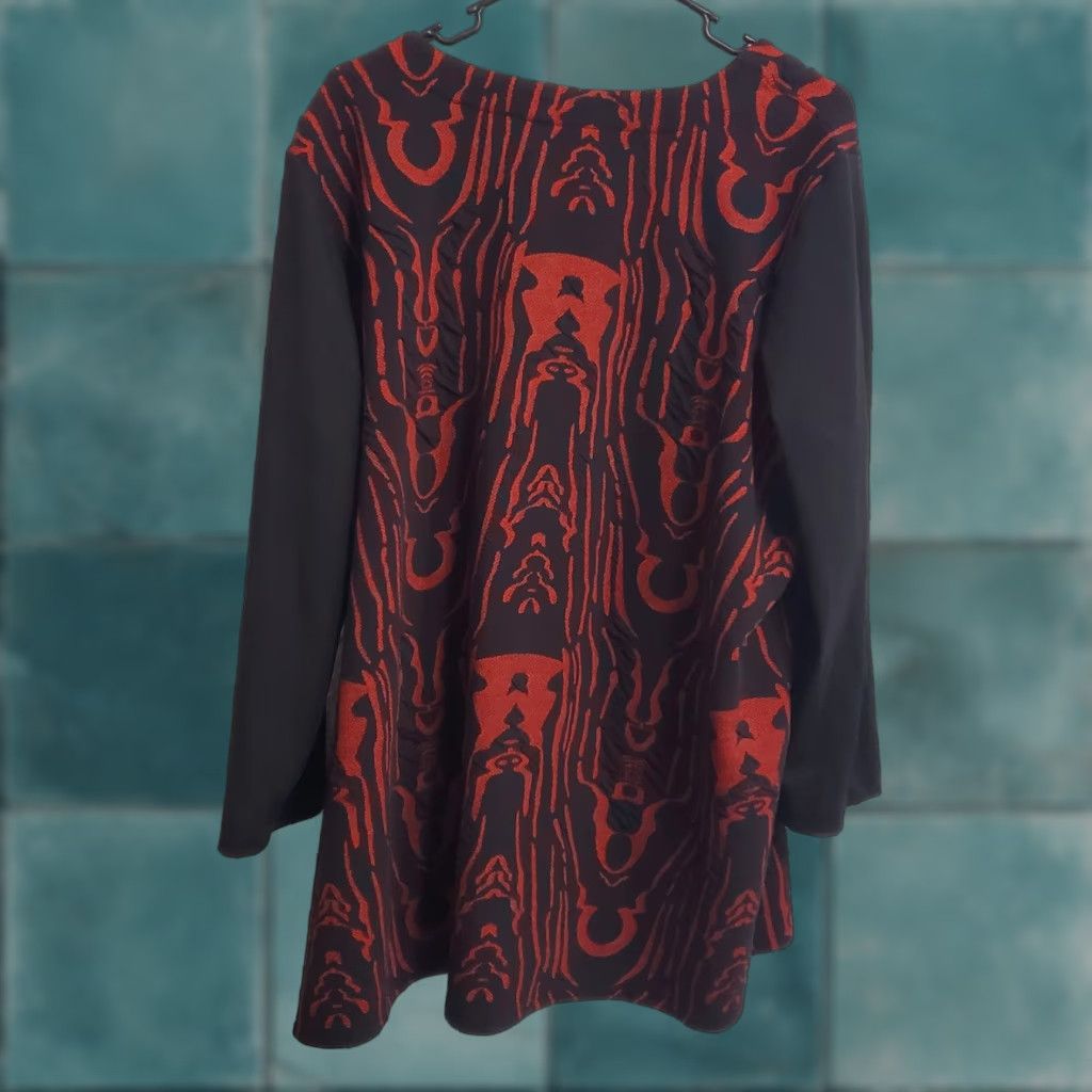 Vintage VINTAGE Ali Miles Tunic Top Womens 2X Black Red Print Buttons 3/4 Sleeve Pocket Artsy Size XXL / US 16-18 / IT 52-54 - 1 Thumbnail