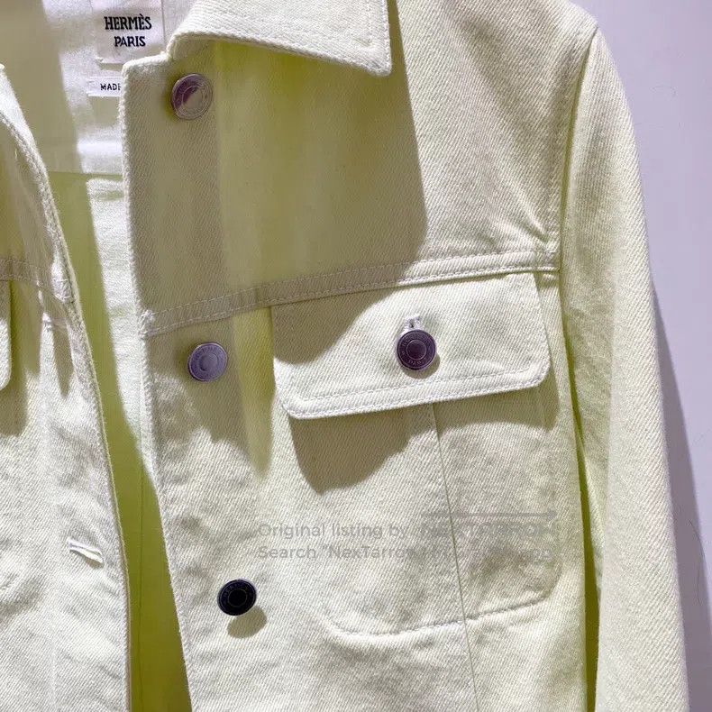 Hermes Hermes Avocado green denim jacket Size XXS / US 00 / IT 34 - 4 Thumbnail