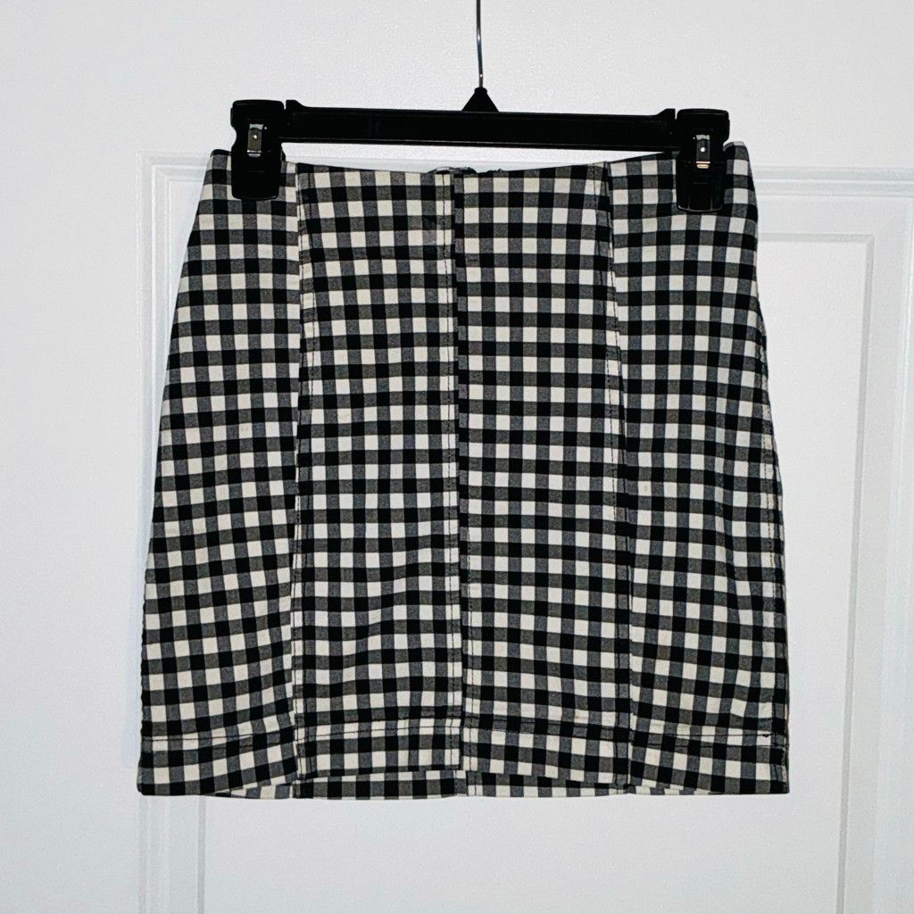 Free People Free People Modern Femme Plaid Mini Skirt Gingham Sz 6 Size 28" / US 6 / IT 42 - 3 Thumbnail