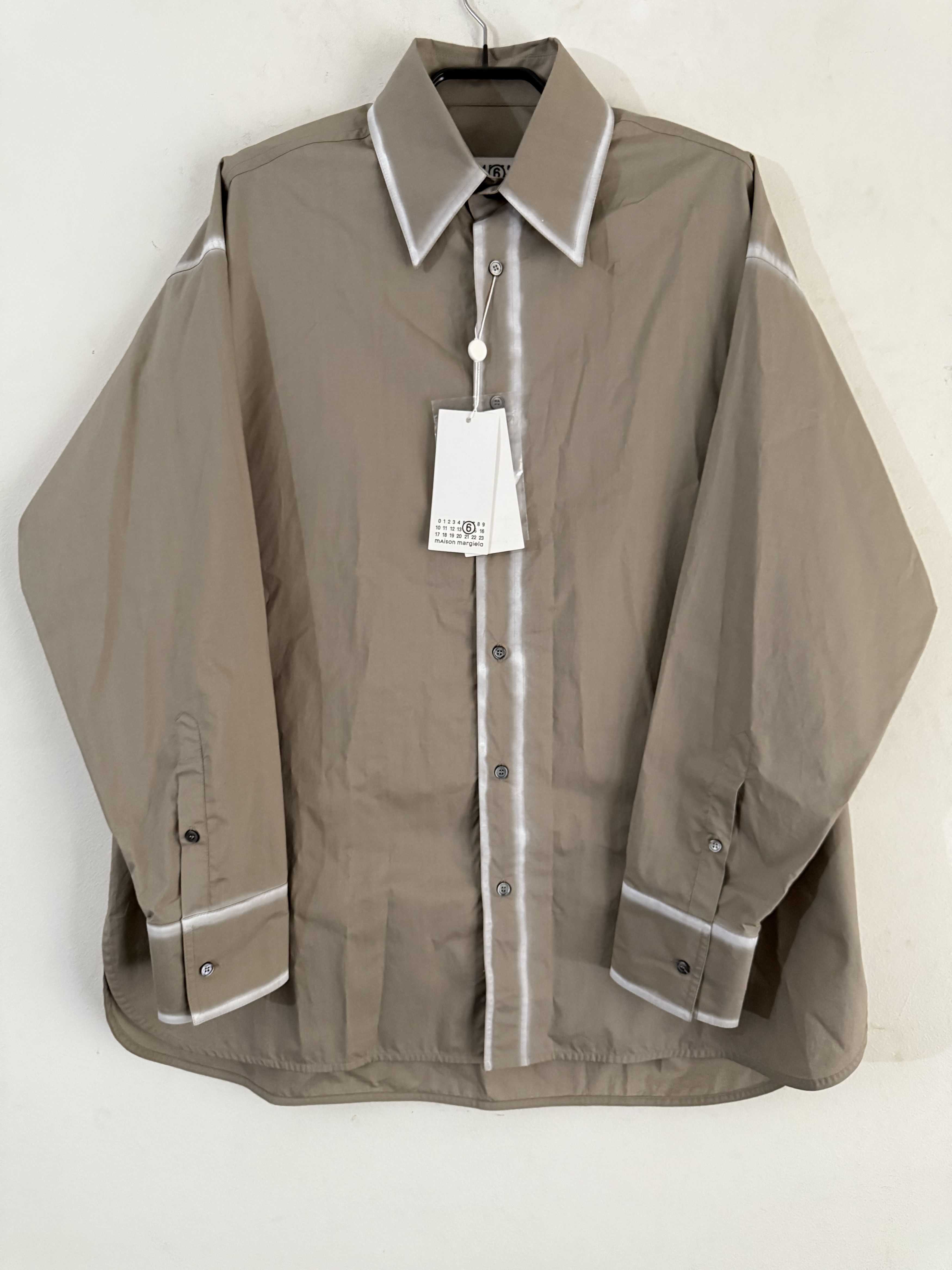 Maison Margiela BNWT Margiela contrasting-trim poplin shirt Size US M / EU 48-50 / 2 - 1 Thumbnail