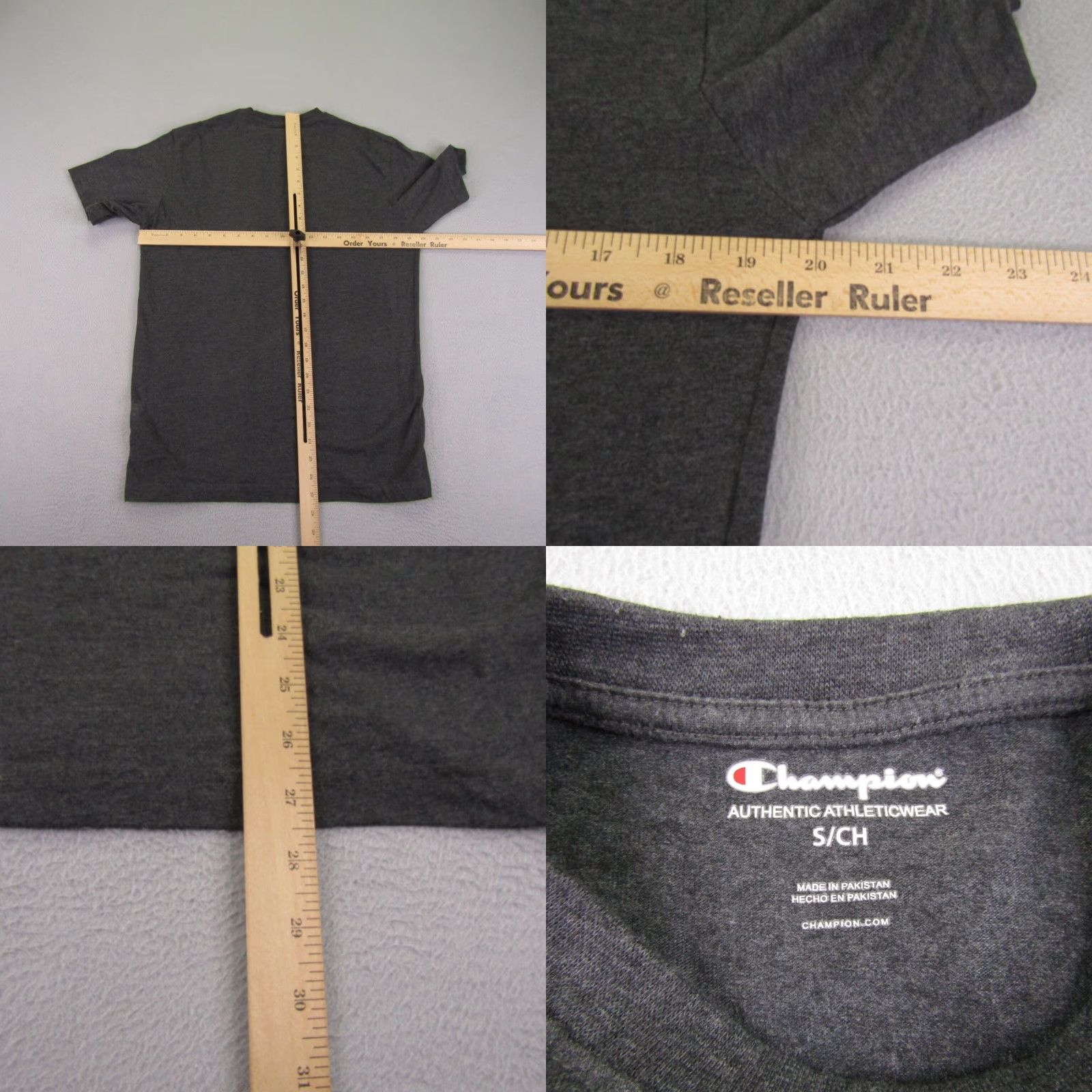 Champion Champion Shirt Mens Small Gray Spellout Logo Tee Short Sleeve Crew Neck Casual Sports Athletic Size US S / EU 44-46 / 1 - 8 Thumbnail