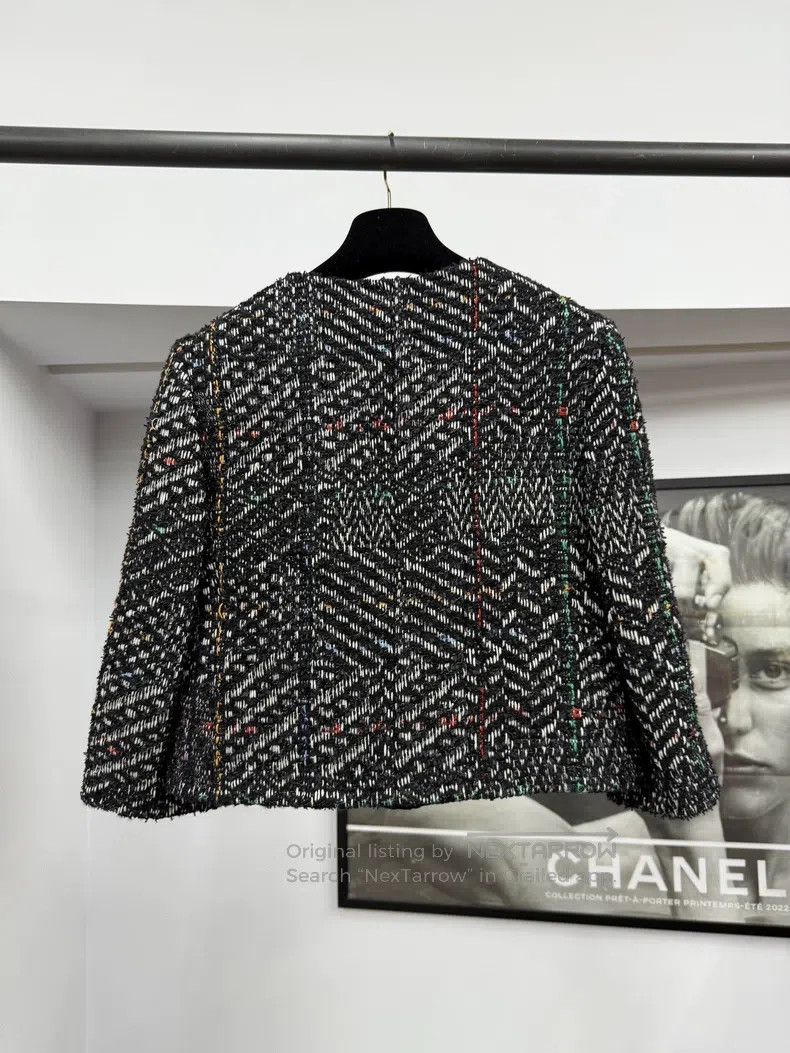 Chanel Chanel Black mixed-colour twill soft tweed short coat Size XS / US 0-2 / IT 36-38 - 3 Thumbnail