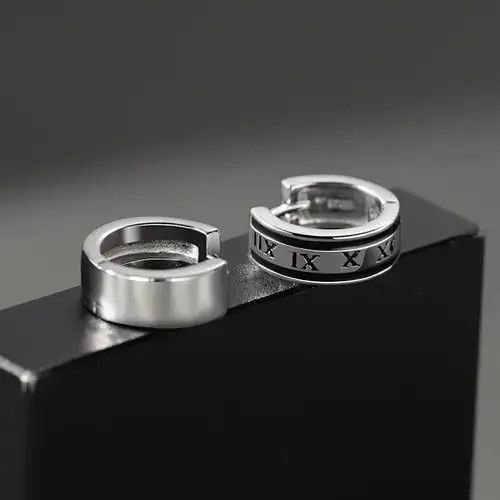 Other 925 Silver Plated Silver Hoop Earrings for Men Women Size ONE SIZE - 3 Thumbnail