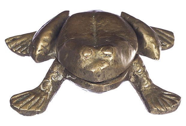 Designer Brass Frog Trinket Box Size ONE SIZE - 3 Thumbnail