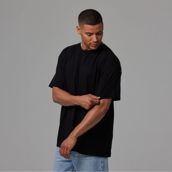 Designer × Talentless NEW TALENTLESS MENS DROP SHOULDER PITCH BLACK TEE SZ 2XL XXL Size US XXL / EU 58 / 5 - 7 Thumbnail