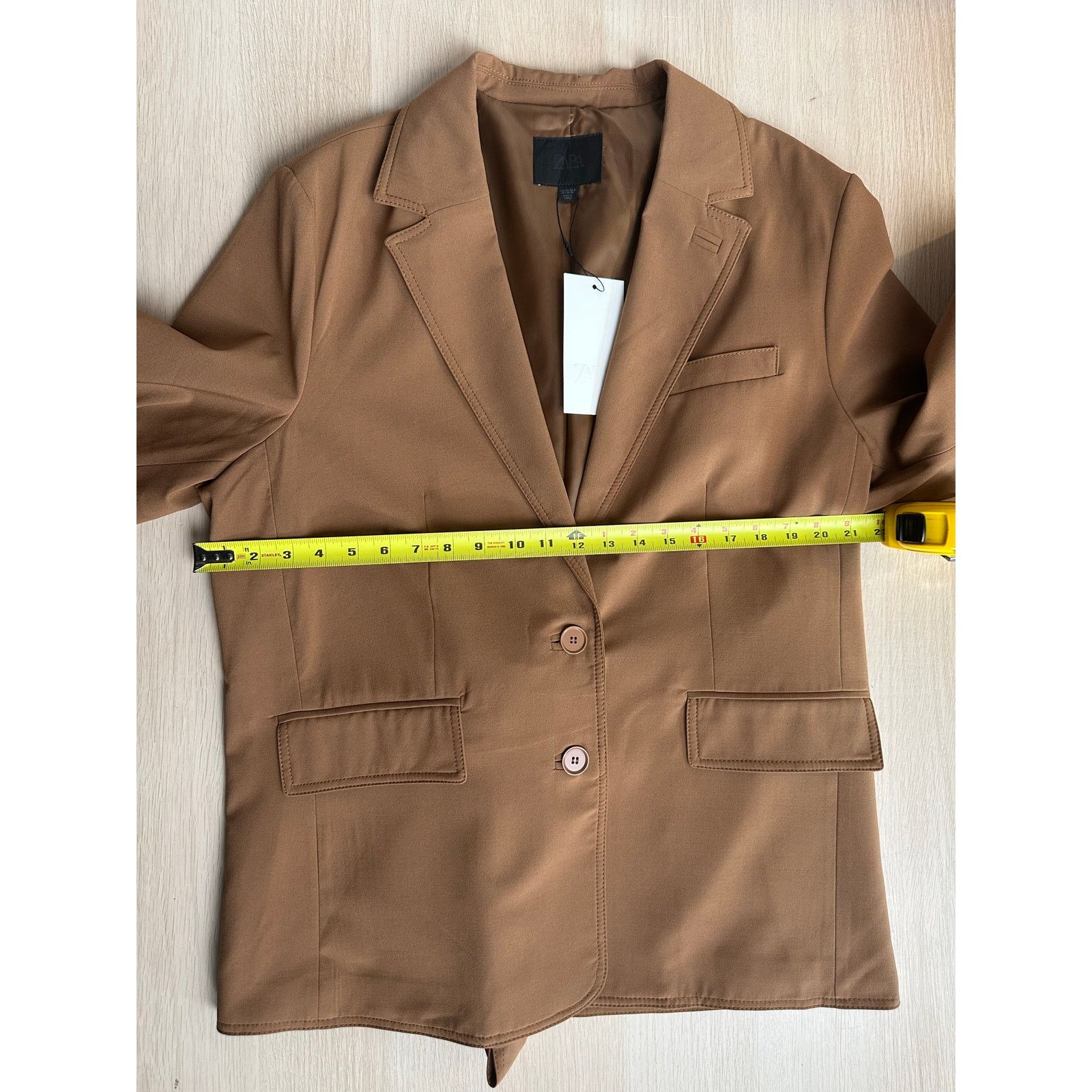 Zara Zara Brown Blazer - Size XS/S - New Size S / US 4 / IT 40 - 6 Thumbnail