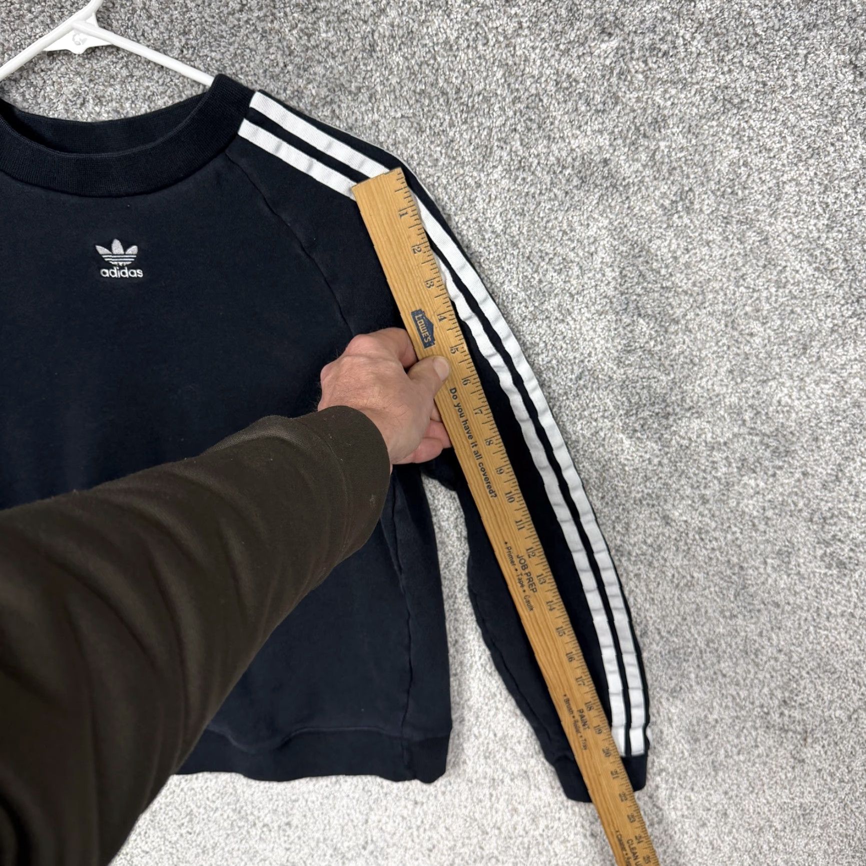 Adidas Adidas Sweatshirt Womens S Black Trefoil Raglan 3 Stripes Crewneck Pullover Casual Streetwear Size S / US 4 / IT 40 - 3 Thumbnail