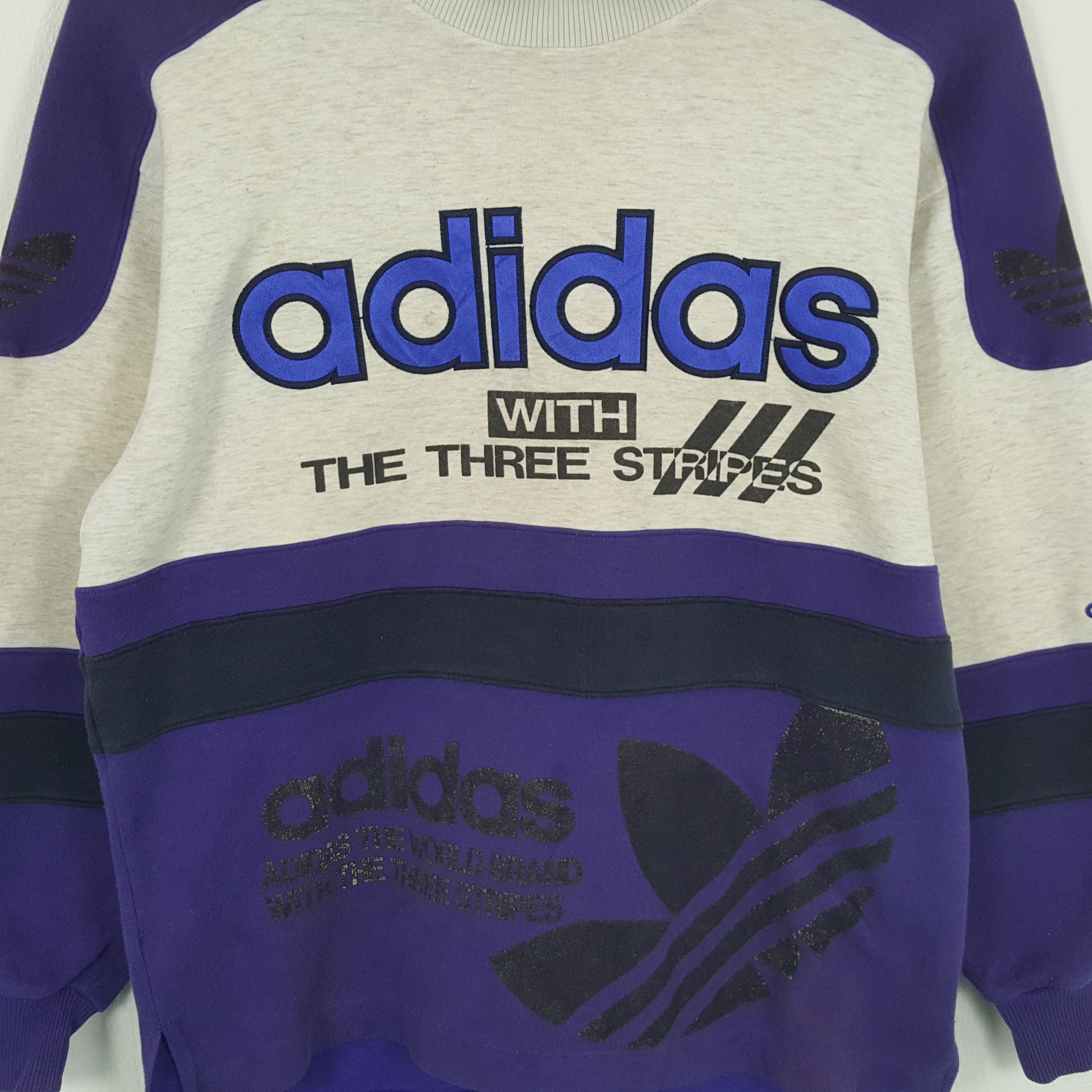 Adidas × Vintage ADIDAS Big Logo Spellout Design Fashion Style Sweatshirt Size US L / EU 52-54 / 3 - 2 Thumbnail