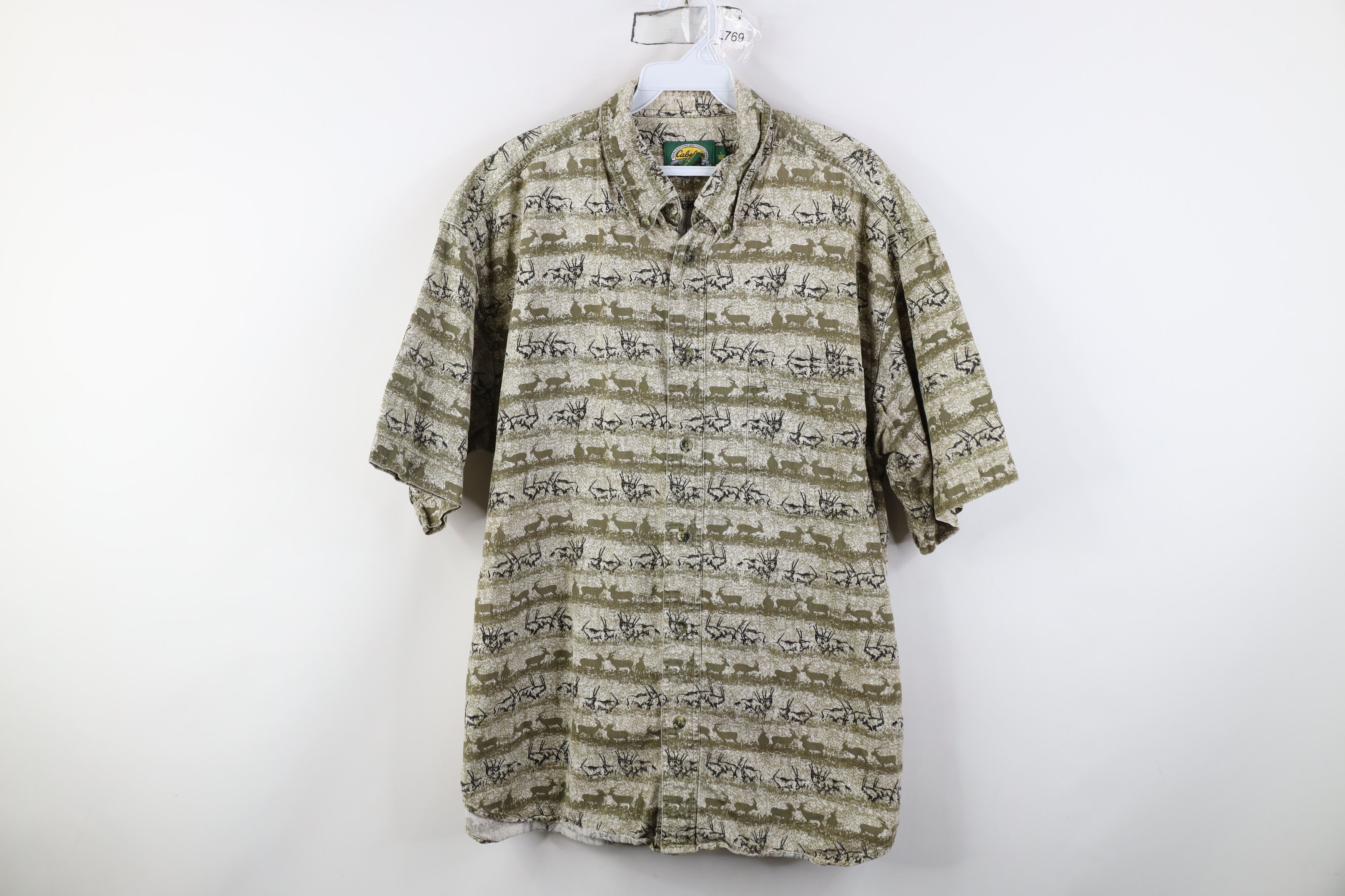 Cabelas Vintage 90s Cabelas Antelope All Over Print Button Shirt Size US L / EU 52-54 / 3 - 1 Thumbnail