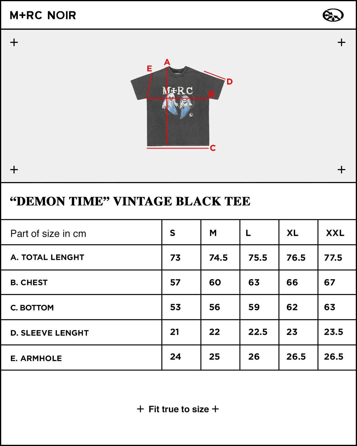 M+Rc Noir GHOST VINTAGE BLACK TEE - S Size US S / EU 44-46 / 1 - 5 Thumbnail