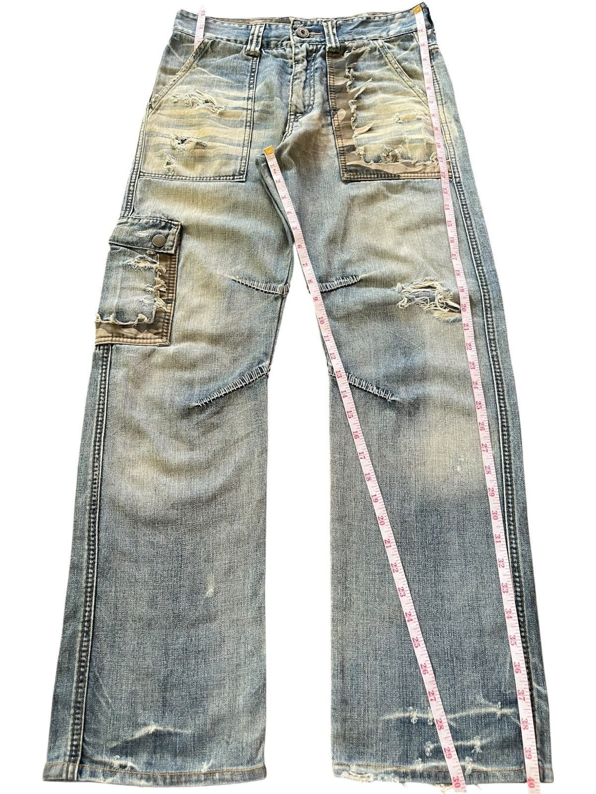 Edwin Vintage Japanese Mud Wash Army Cargo Distress Loose Jeans Size US 30 / EU 46 - 7 Thumbnail