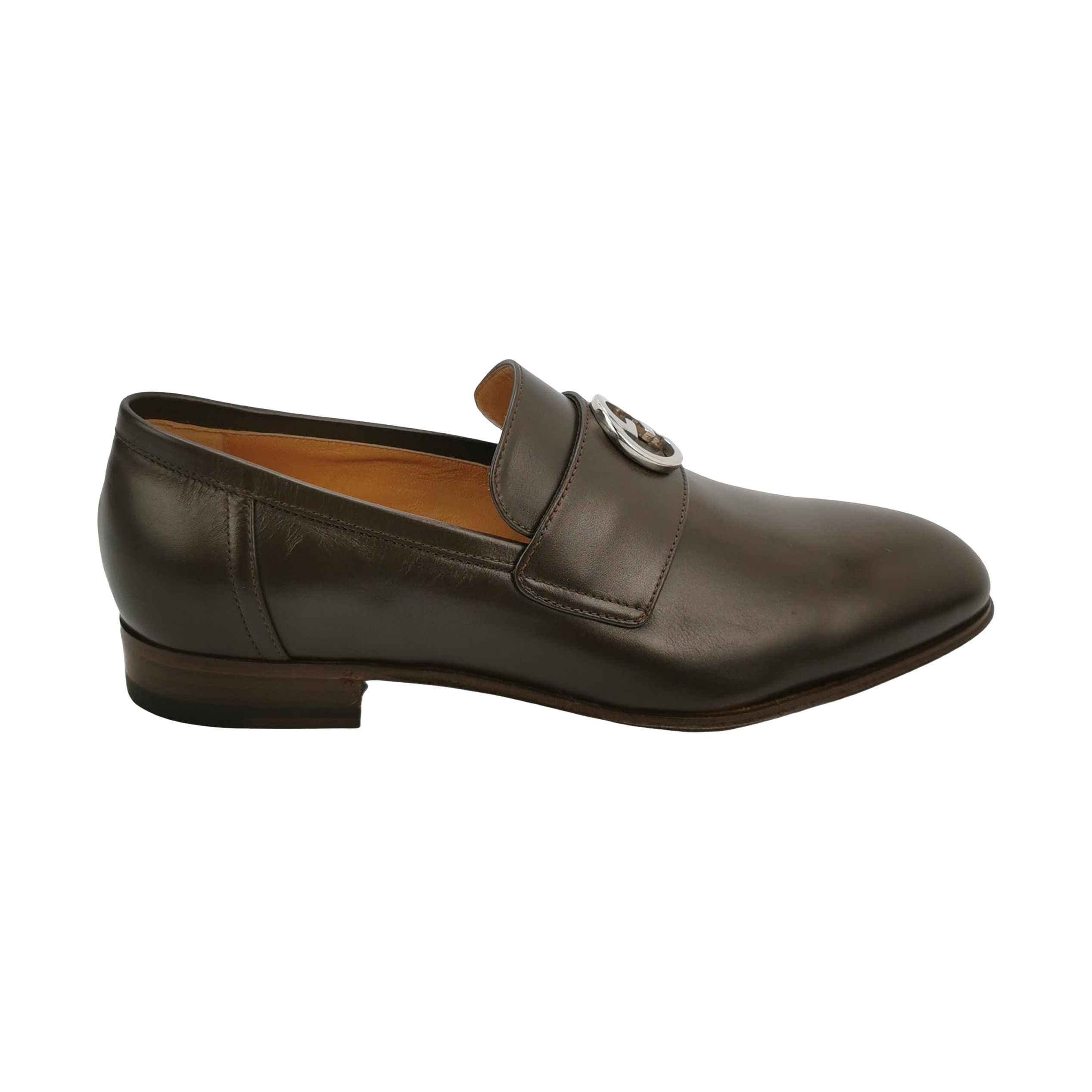 Gucci Gucci Interlocking G Leather Loafers 38.5 Size US 5.5 / EU 38 - 1 Thumbnail