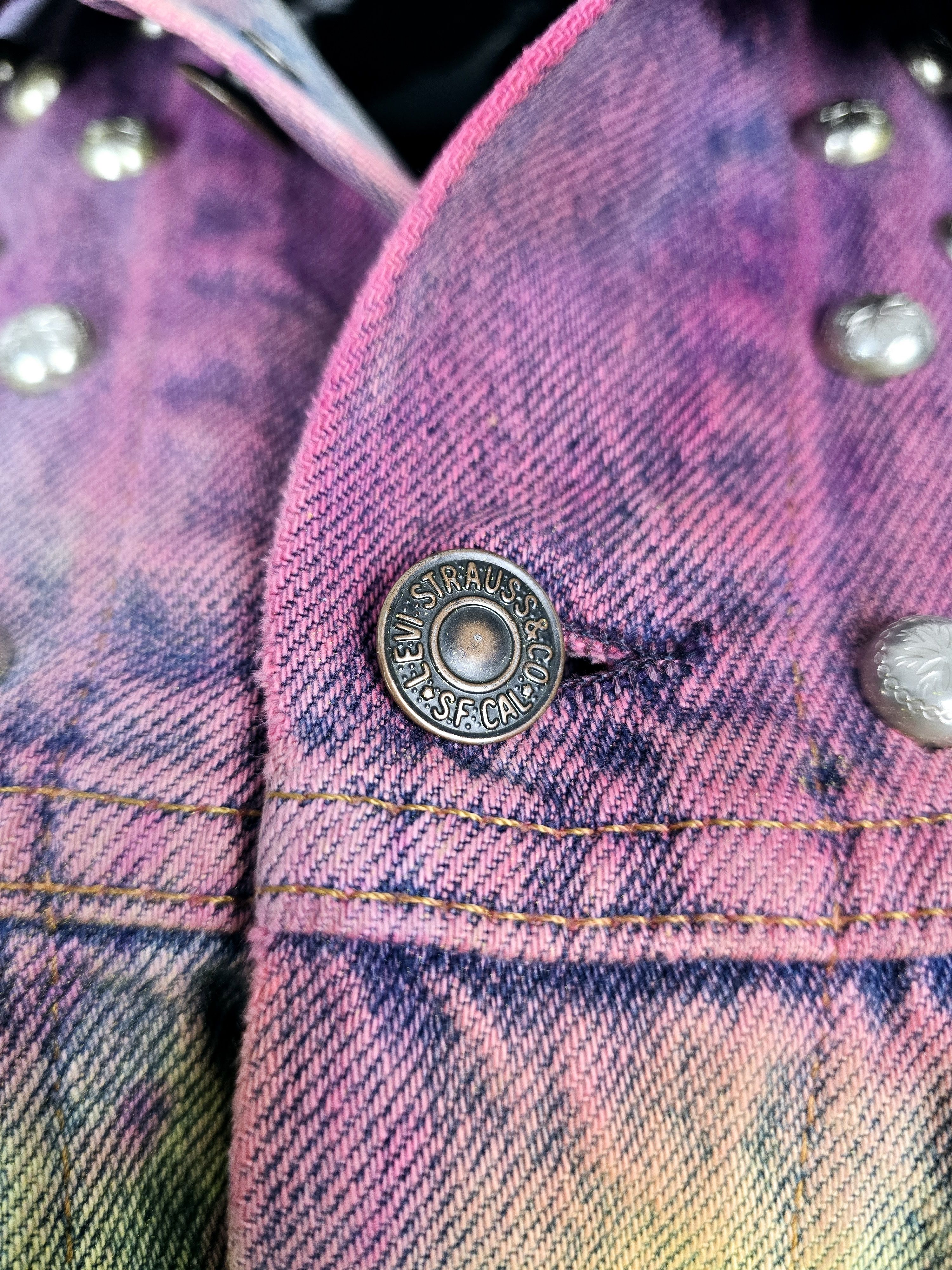 Levi's × Levi's Vintage Clothing Vintage Levi's Tie-Dye Studded Denim Jacket - Made in USA Size L / US 10 / IT 46 - 12 Thumbnail