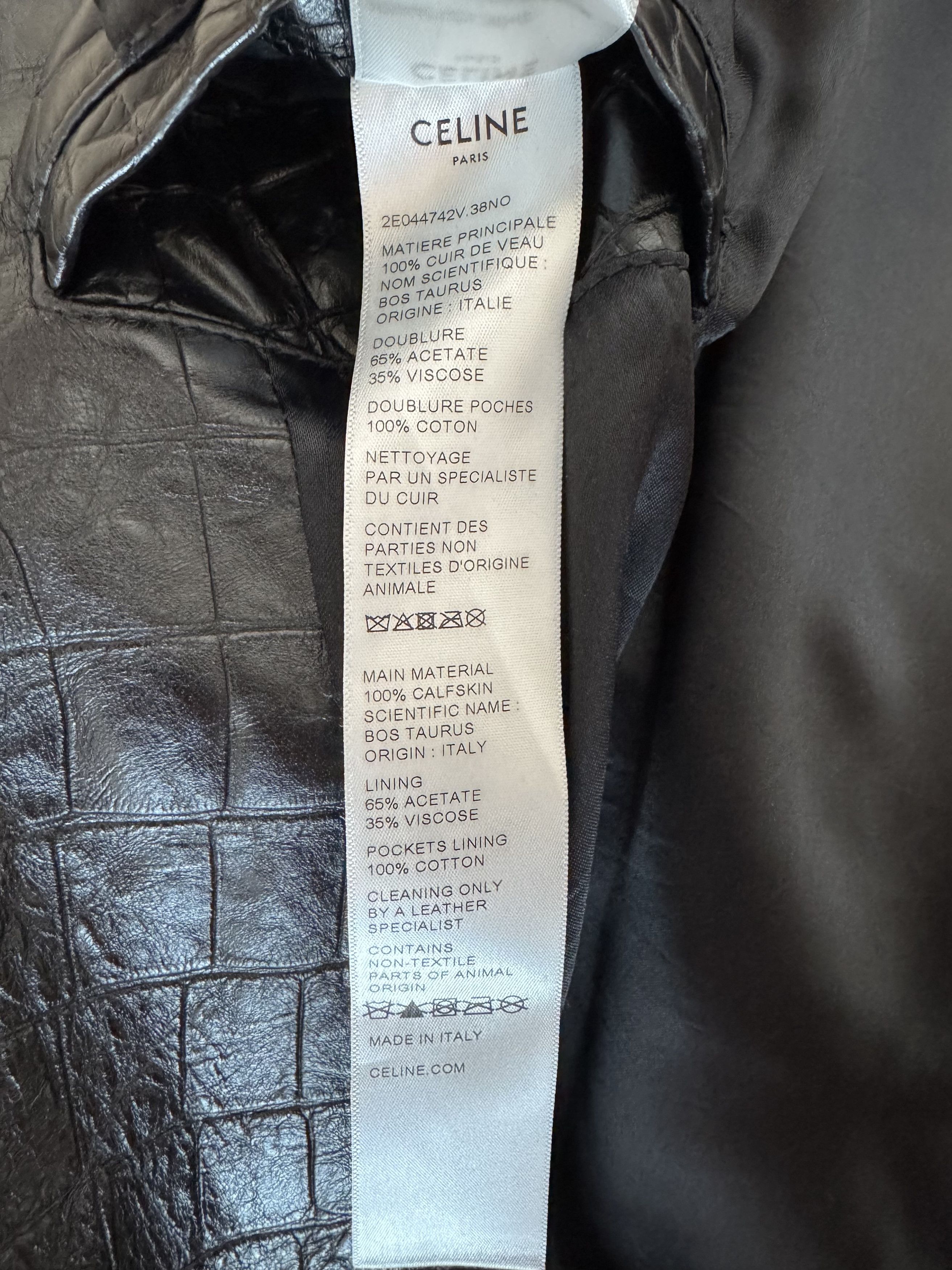 Celine FW23 Croc Embossed Leather Blouson Size US S / EU 44-46 / 1 - 4 Thumbnail