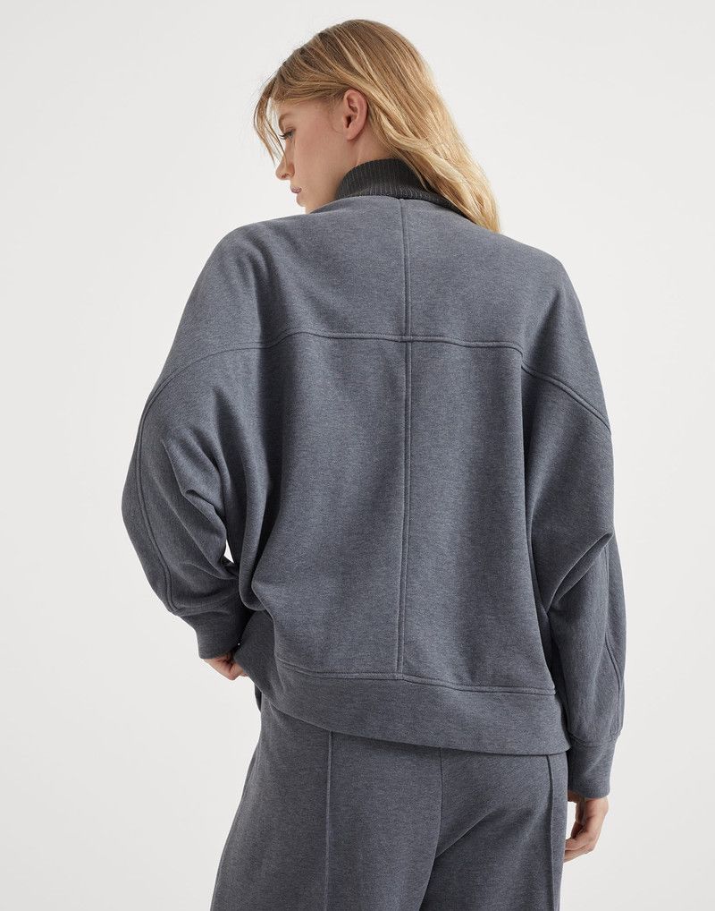 Brunello Cucinelli o1la1rc1a0326 French Terry Sweatshirt in Grey Size M / US 6-8 / IT 42-44 - 2 Thumbnail