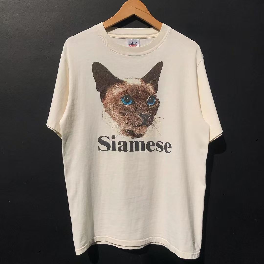 Vintage White washed vintage cat print tshirt Size US M / EU 48-50 / 2 - 1 Thumbnail