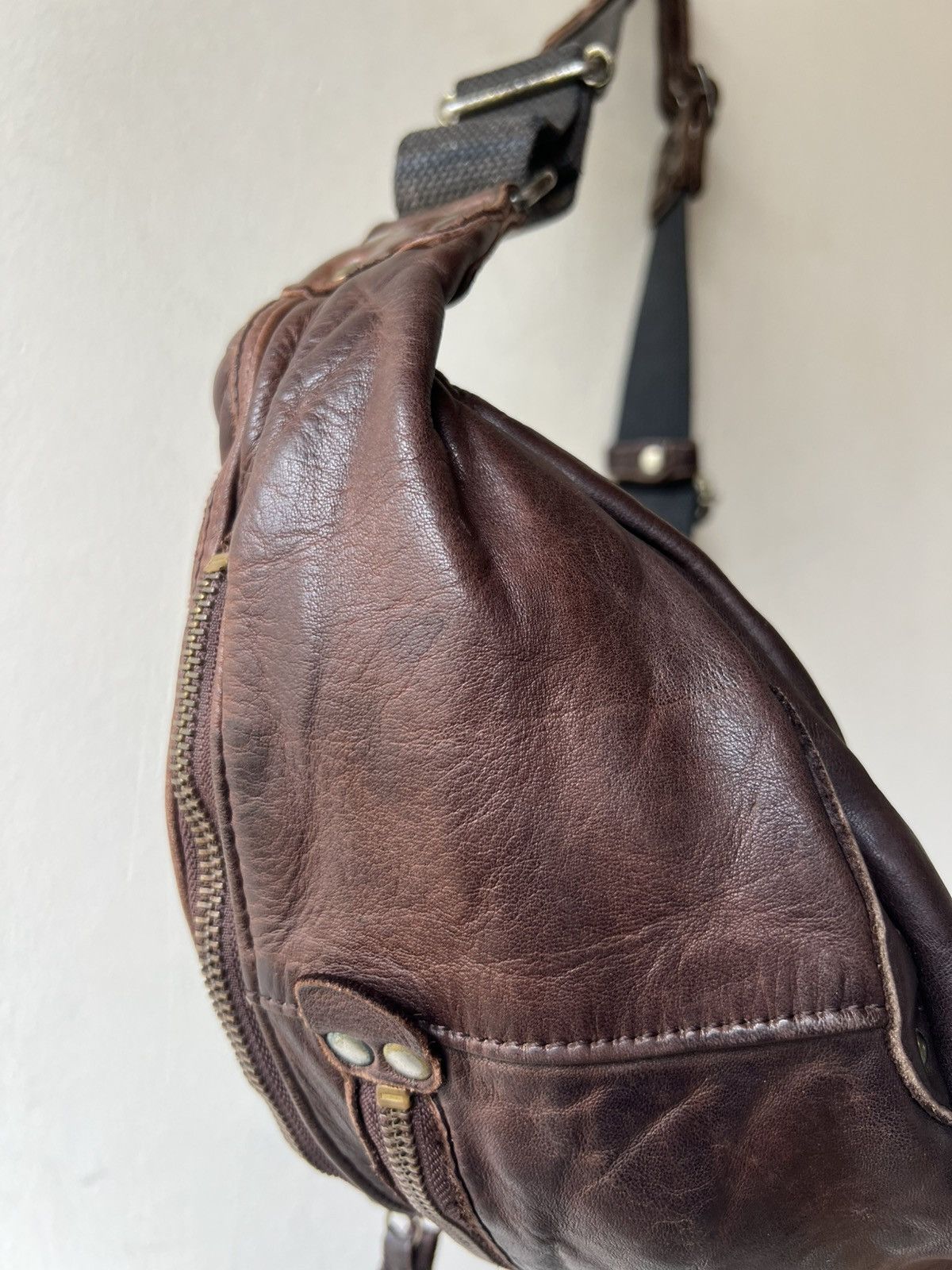 Leather Regalo Tokyo Japan Patina Leather Cargo Chest Bag Size ONE SIZE - 20 Thumbnail