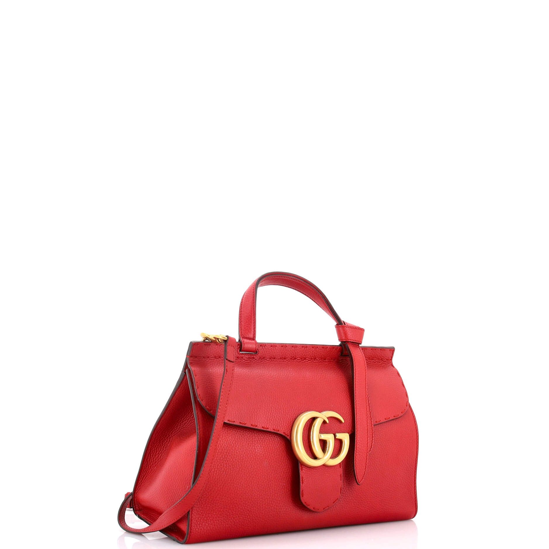 Gucci GG Marmont Top Handle Bag Leather Small Size ONE SIZE - 1 Thumbnail