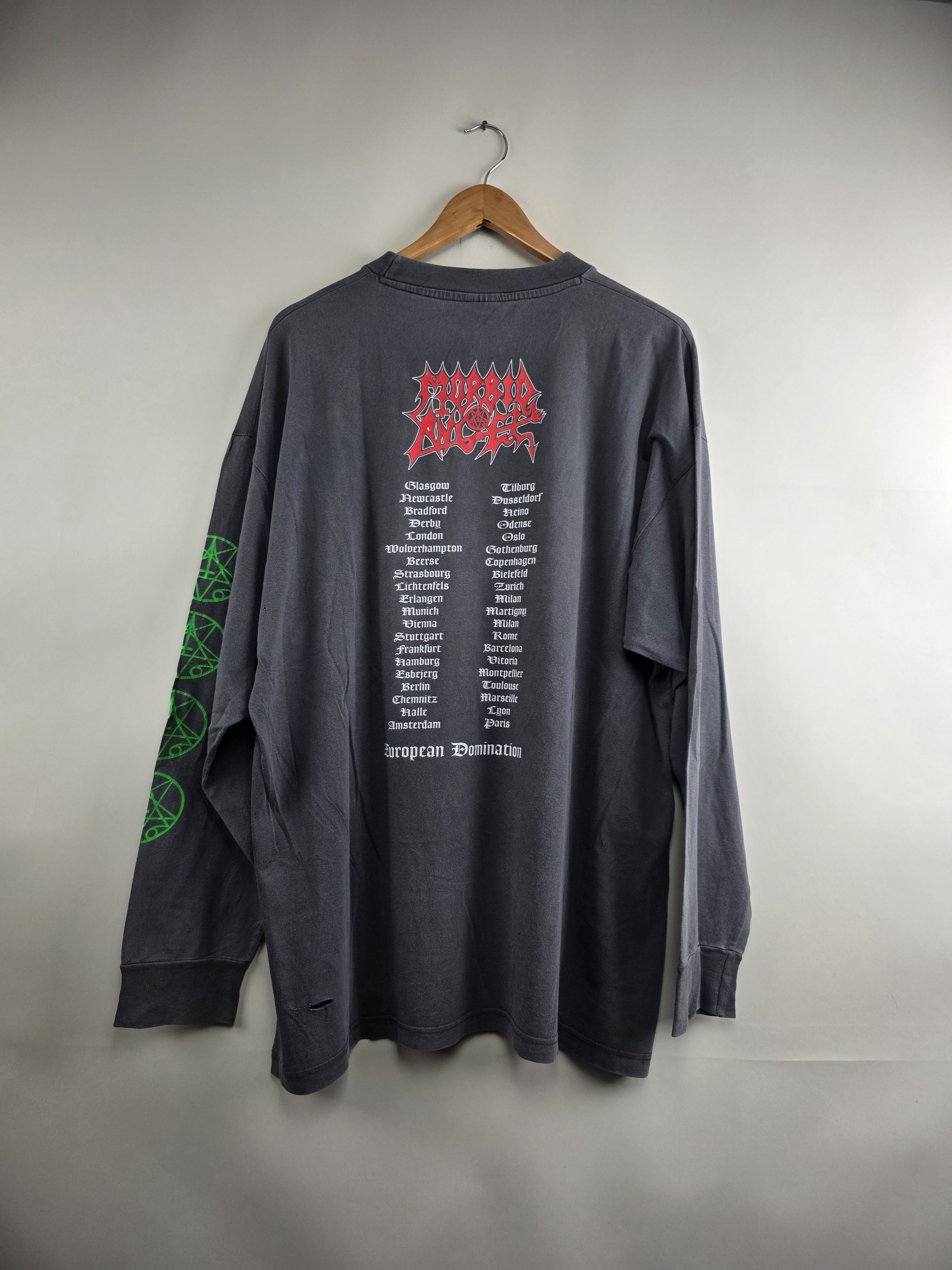 Band Tees × Vintage 90s Morbid Angel European Domination Tour Long-sleeved XL Size US XL / EU 56 / 4 - 6 Thumbnail