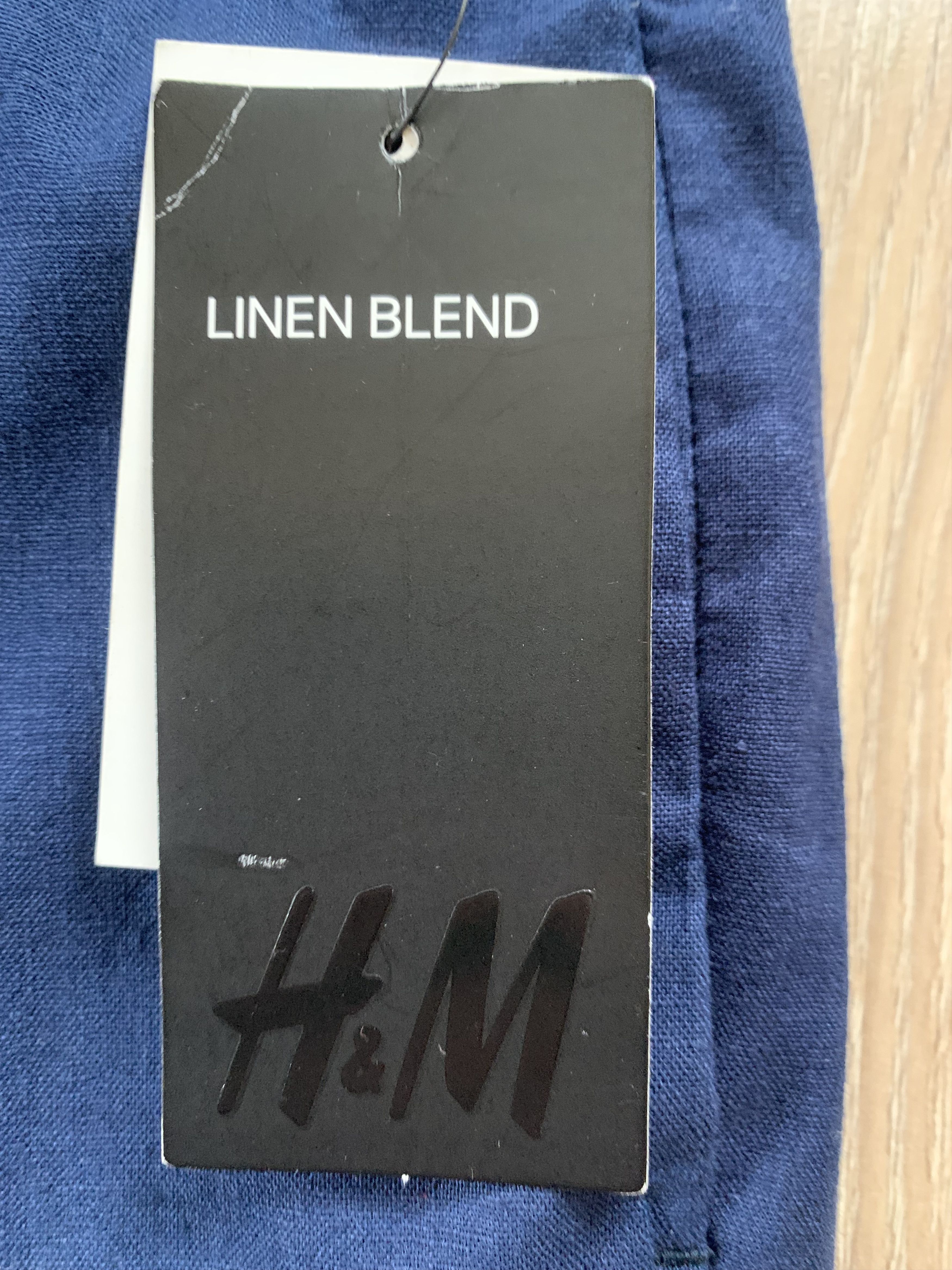 H&M H&M Linen Blend New Blue Pants Trousers Size 44R - 7 Thumbnail