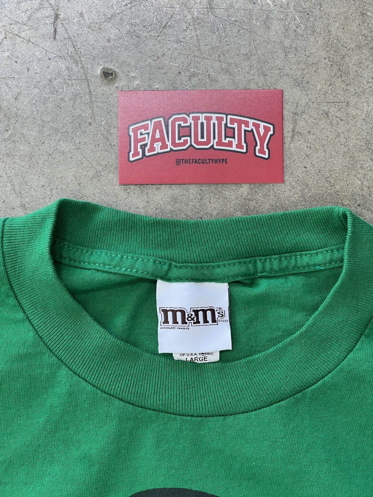 Vintage Vintage Green M&M Big Print Tee Large Size US L / EU 52-54 / 3 - 3 Thumbnail