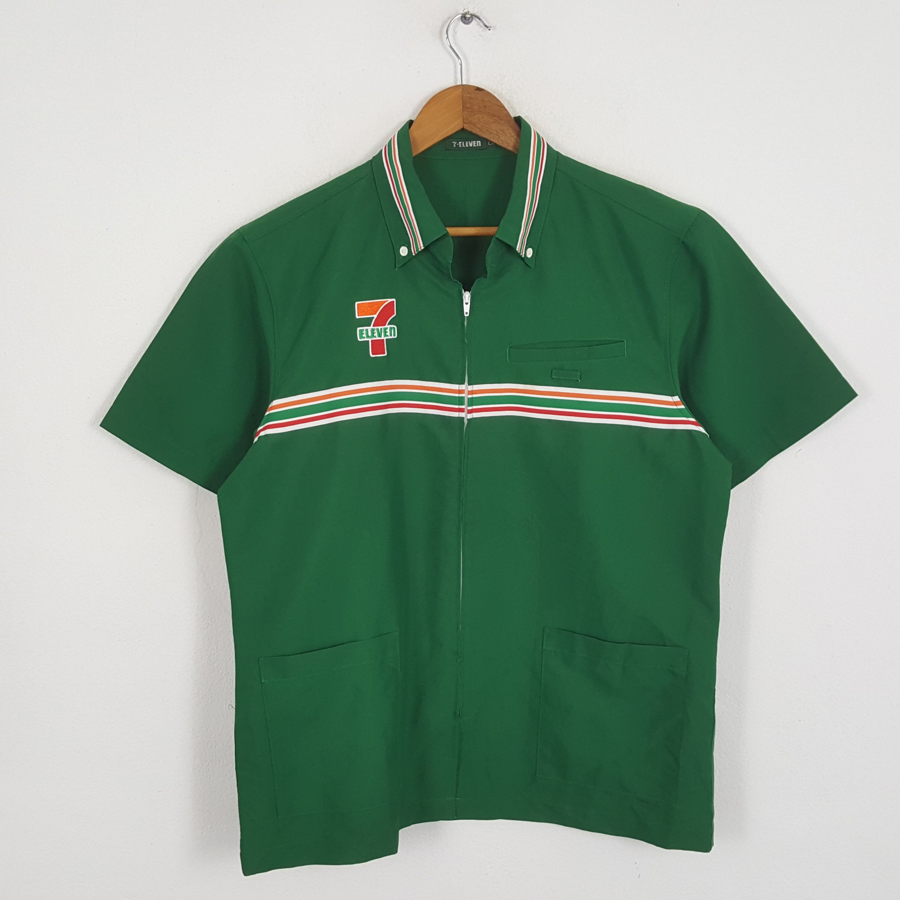 Japanese Brand × Vintage Vintage 7-ELEVEn Japanese Workers Uniform Shirt Jacket Size US L / EU 52-54 / 3 - 3 Thumbnail