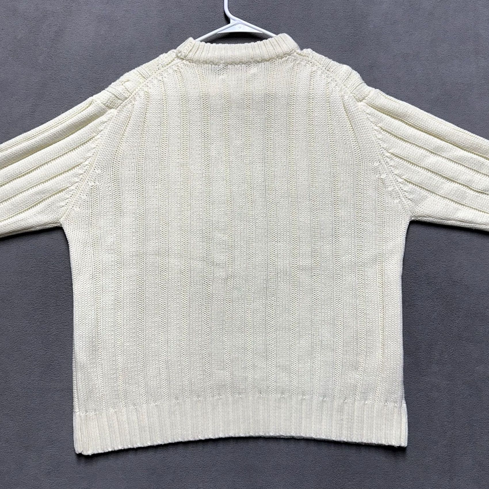 Sears VINTAGE Sears Kings Road Sweater Mens Large Ivory Cable Knit Pullover Crew Neck Knitting Knit Solid Wool? Size US L / EU 52-54 / 3 - 2 Thumbnail