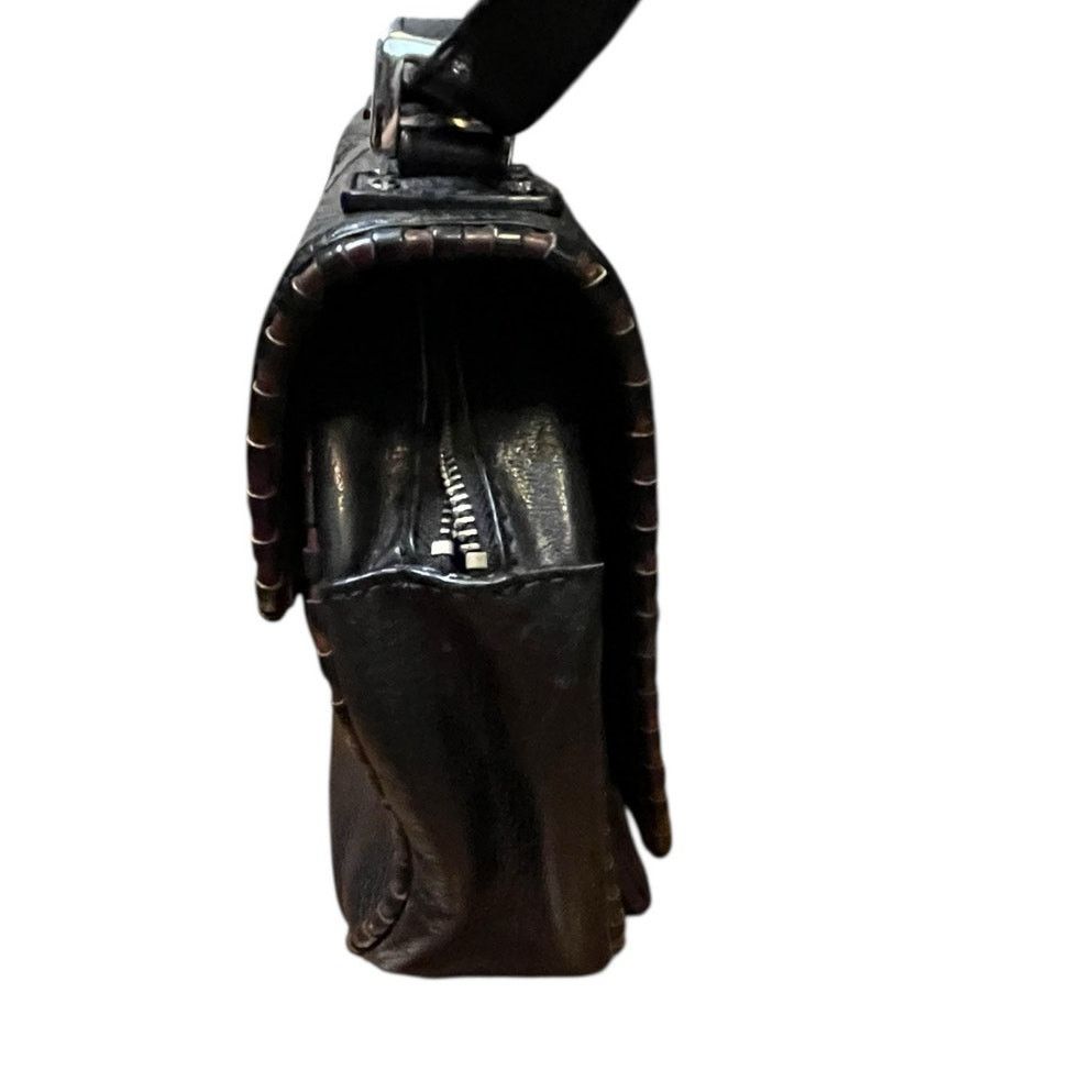 Vintage Botkier black leather crossbody bag brown trim Flap closure Size ONE SIZE - 12 Thumbnail