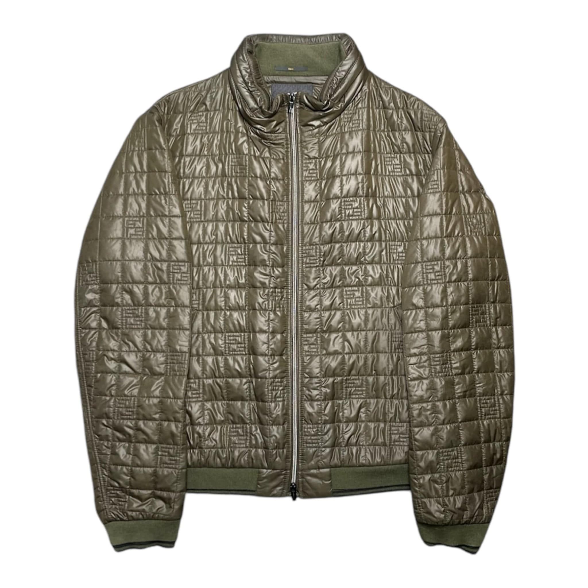 Fendi Bomberthin Techno Grigio Marrone Jacket Olive Size US XXL / EU 58 / 5 - 1 Thumbnail