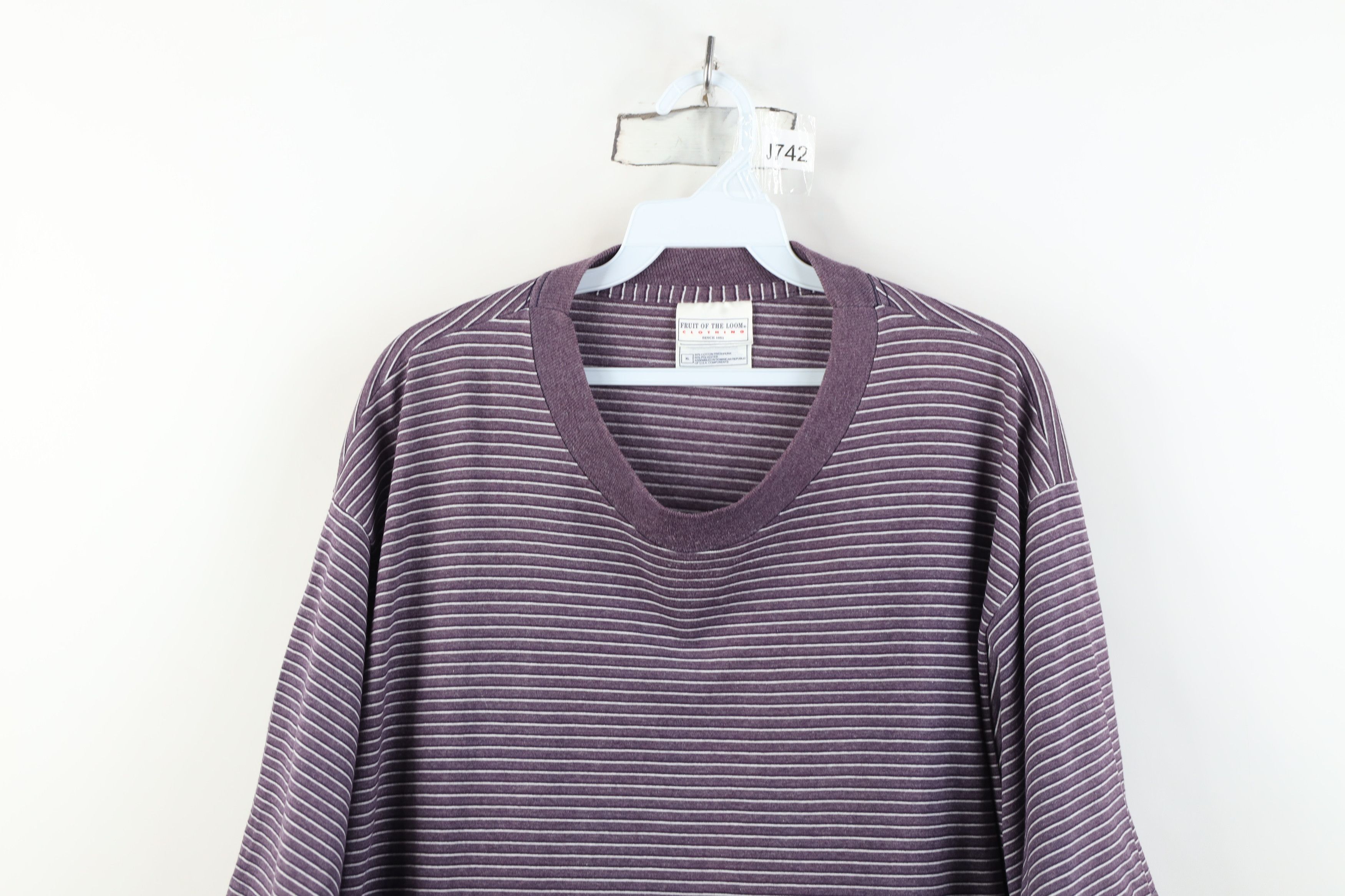 Vintage Vintage 90s Streetwear Block Short Sleeve T-Shirt Purple Size US XL / EU 56 / 4 - 2 Thumbnail