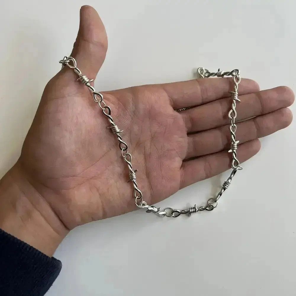 Jewelry Y2K Retro Style Barbwire Thorn Emo Chain Necklace Size ONE SIZE - 2 Thumbnail