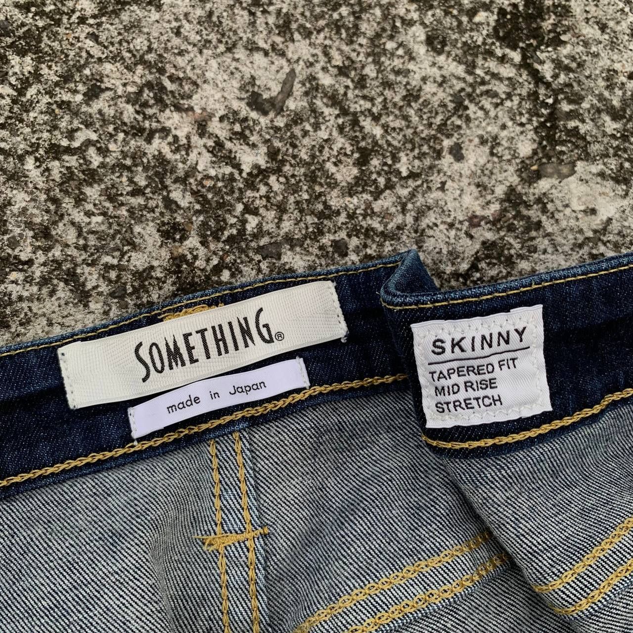 Japanese Brand Women Something Skinny Tapered Jeans Blue Wash Denim Size 34" / US 12 / IT 48 - 7 Thumbnail