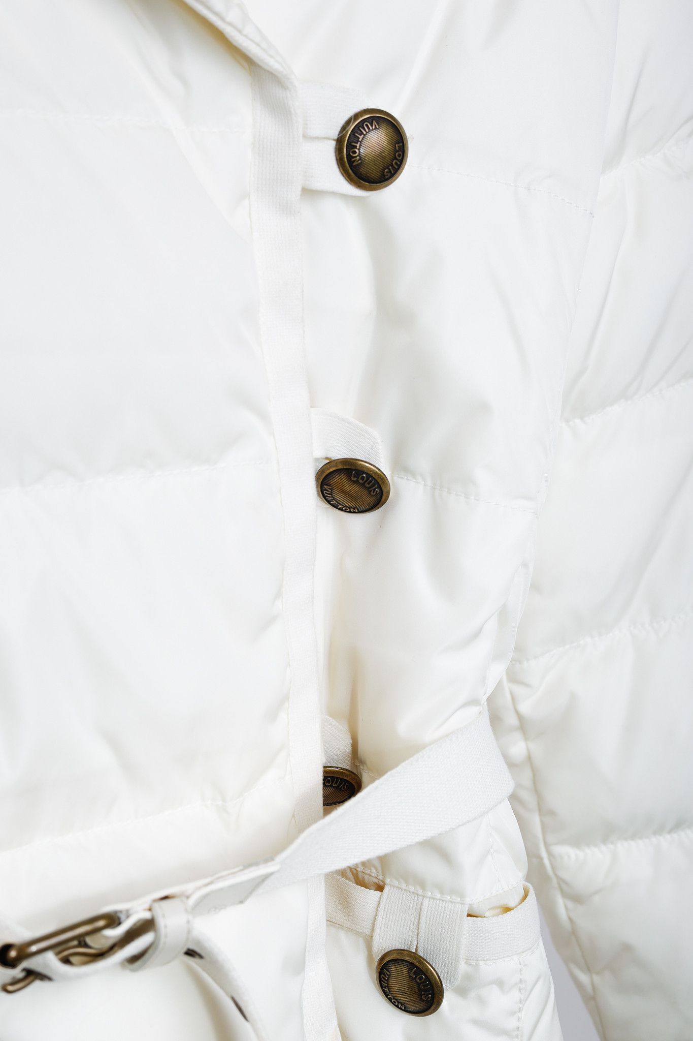 Louis Vuitton Louis Vuitton Cream Mink-Hood Belted Down Jacket Size S / US 4 / IT 40 - 9 Thumbnail