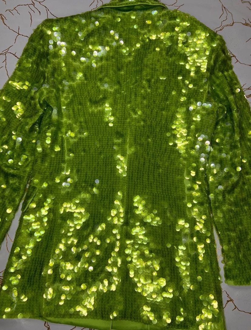 H&M H&M Studio Metaverse Design Story Green Neon Sequin Blazer Size XS / US 0-2 / IT 36-38 - 6 Thumbnail