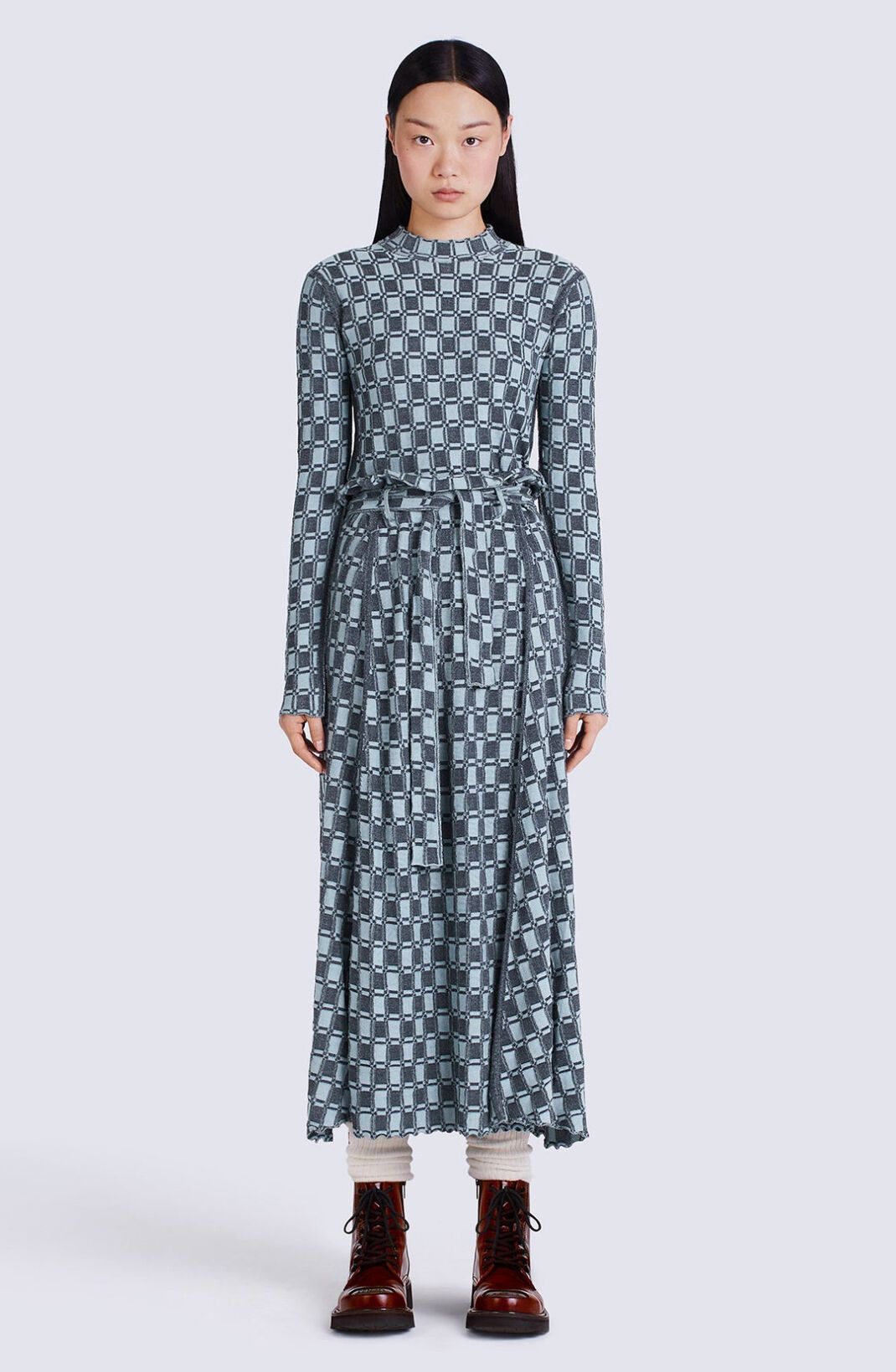 Kenzo o1y1025 Checked Sweater in Sky Blue/Black Size XS / US 0-2 / IT 36-38 - 3 Thumbnail