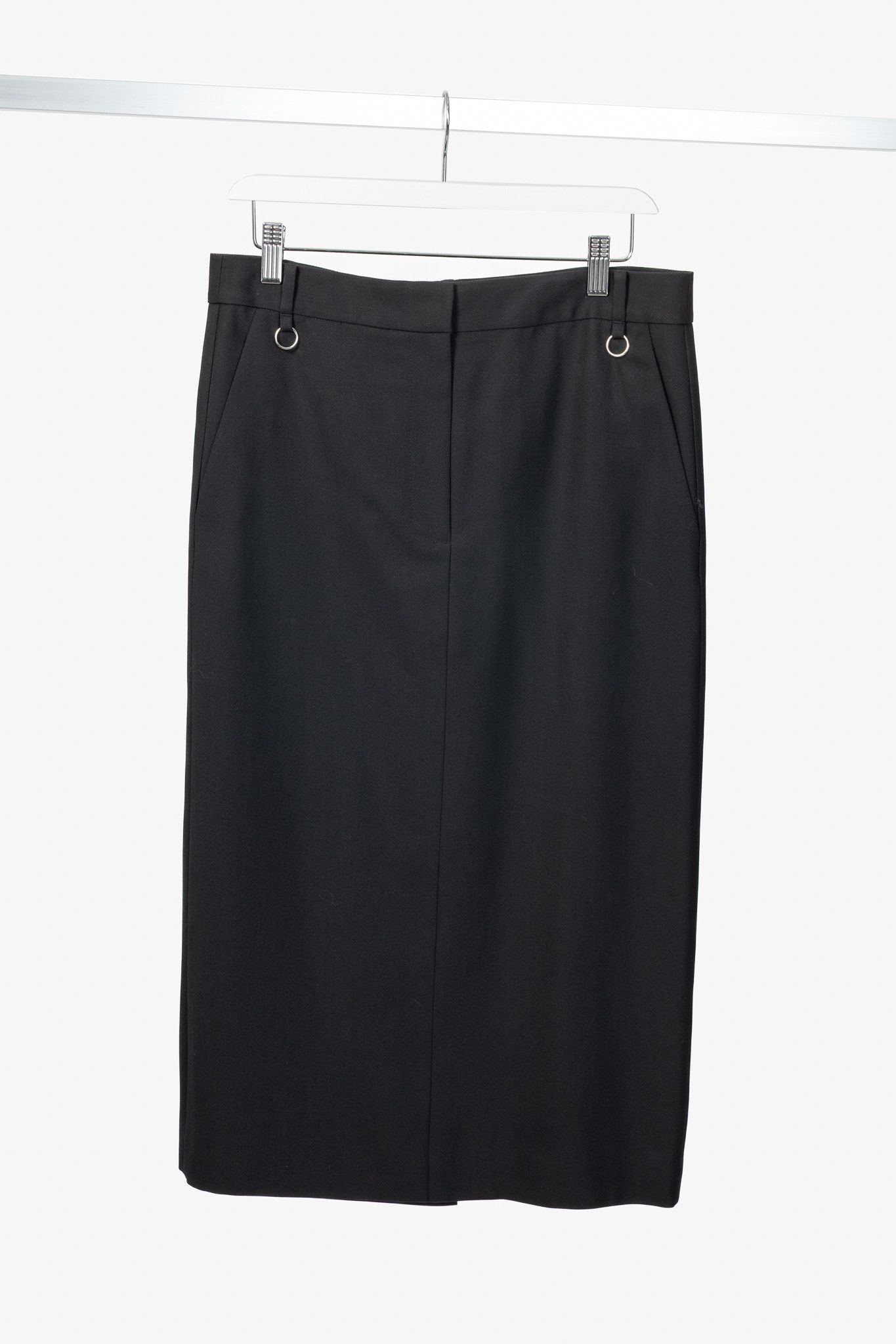 Tibi Tibi Black Wool Grain De Poudre Convertible Pleated Skirt Size 27" / US 4 / IT 40 - 3 Thumbnail