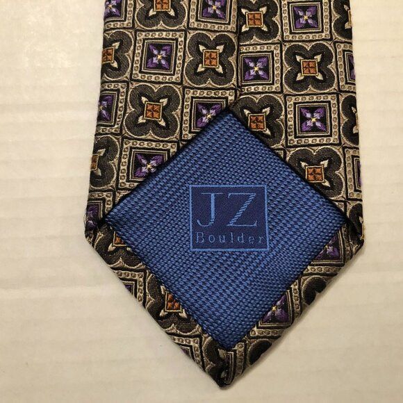 Other JZ Richards men's new brown 100%silk tie 3 1/2" X 61" Size ONE SIZE - 2 Thumbnail