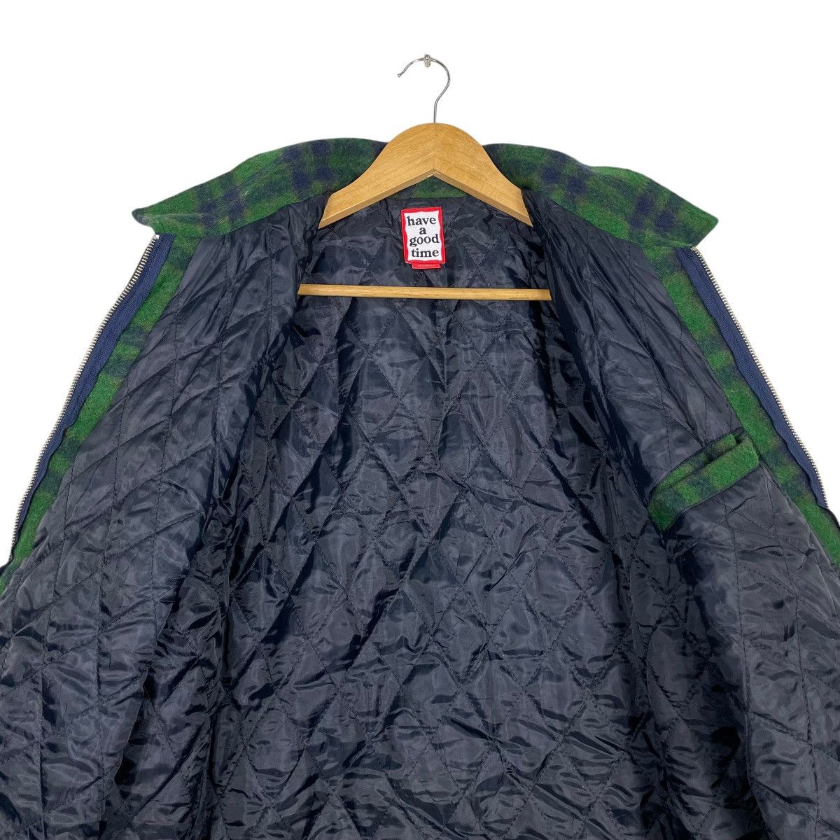 Have A Good Time × Japanese Brand 💥GOODYS ZIP UP TARTAN GREEN JACKET Size US L / EU 52-54 / 3 - 12 Thumbnail