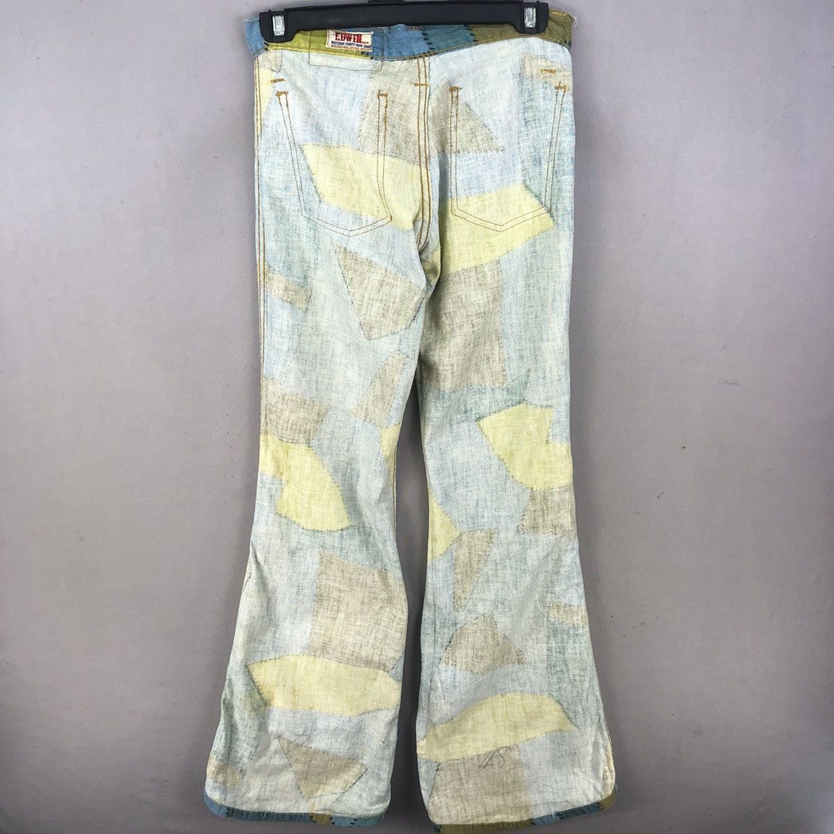 Kapital Vintage 1970s Edwin Patchwork AOP Bell Bottom Pants Size US 28 / EU 44 - 10 Thumbnail
