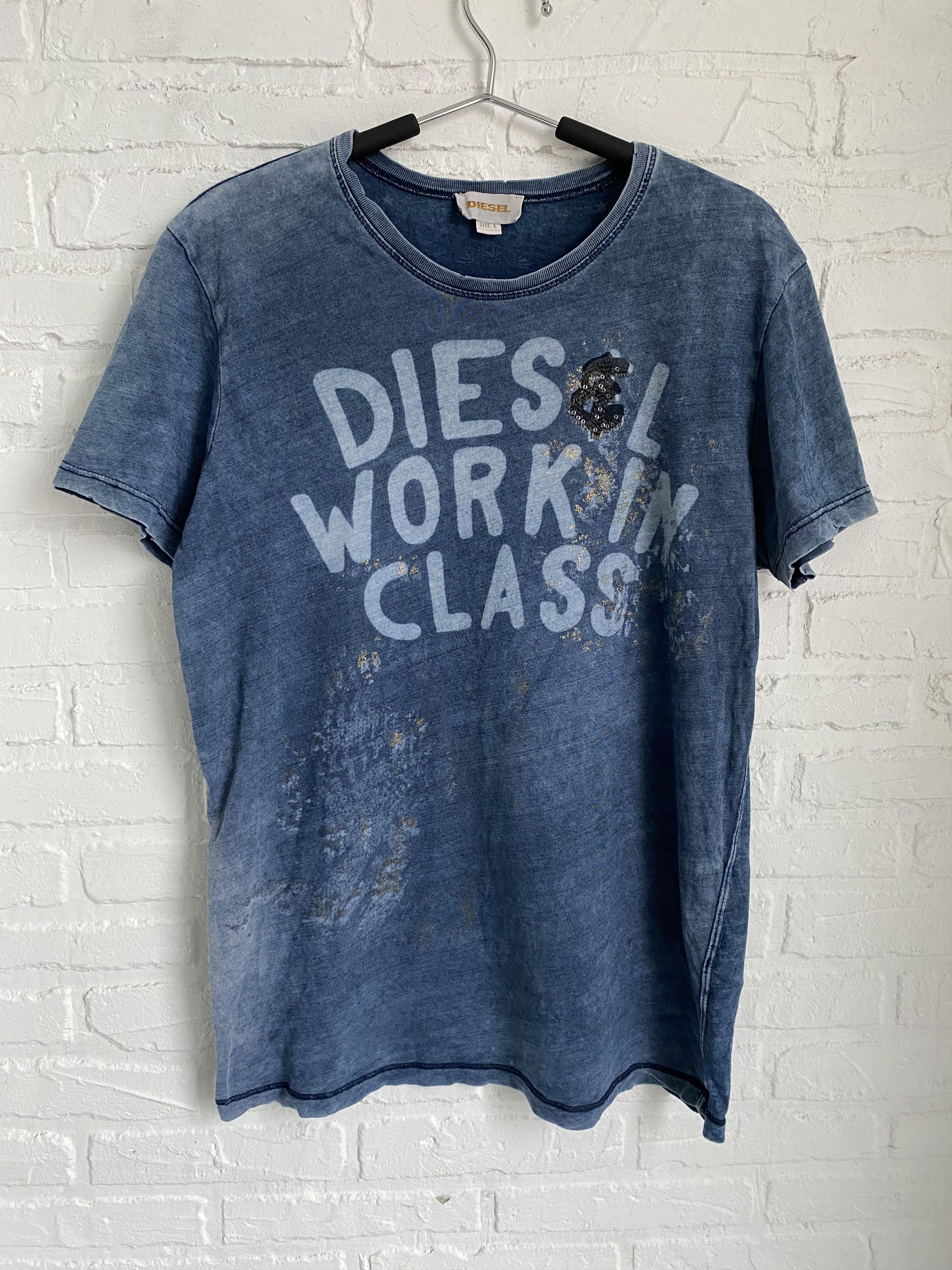 Diesel Vintage y2k Diesel working class distressed t-shirt Size US L / EU 52-54 / 3 - 1 Thumbnail
