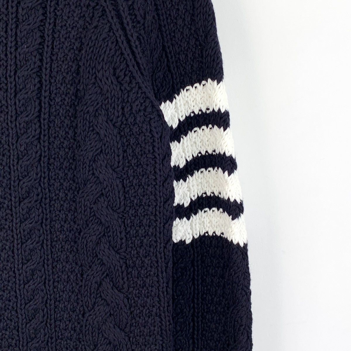 Thom Browne Thom Browne Navy Cable Knit Long Sleeve Sweater K26WX Size M / US 6-8 / IT 42-44 - 4 Thumbnail